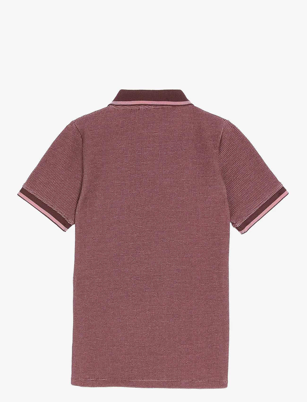 Lyle & Scott - Two Tone Waffle Polo Shirt - kurzärmelig - x868 dusky maroon - 1