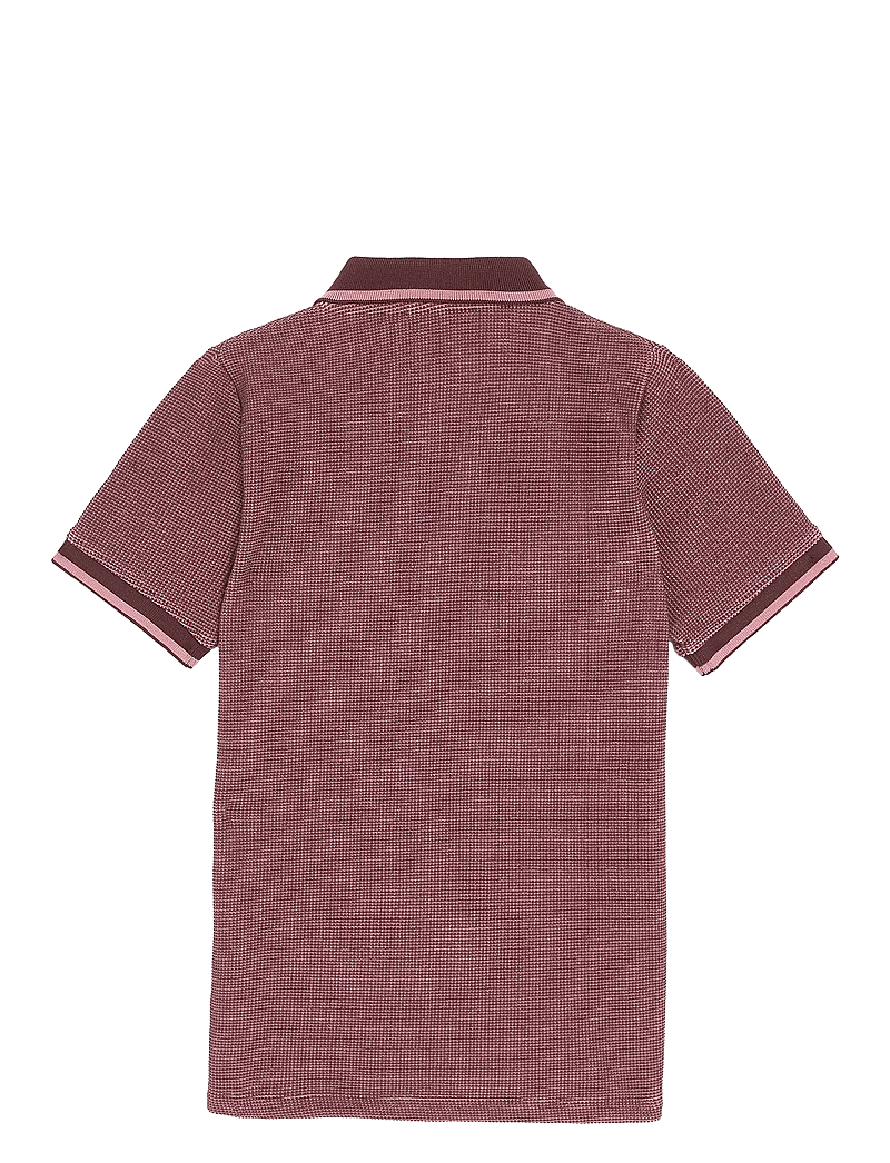 Lyle & Scott - Two Tone Waffle Polo Shirt - kurzärmelig - x868 dusky maroon - 1