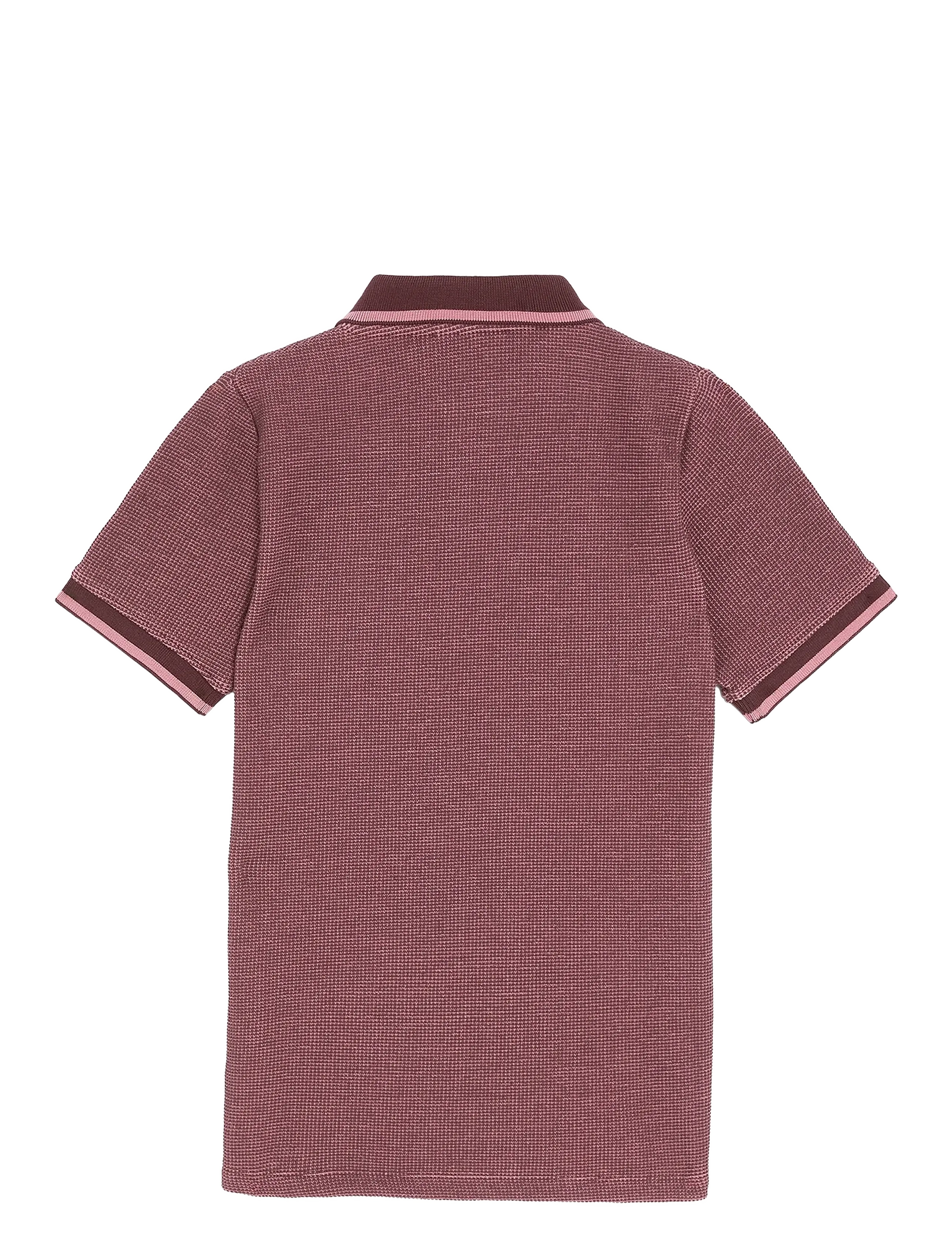 Lyle & Scott - Two Tone Waffle Polo Shirt - kurzärmelig - x868 dusky maroon - 1