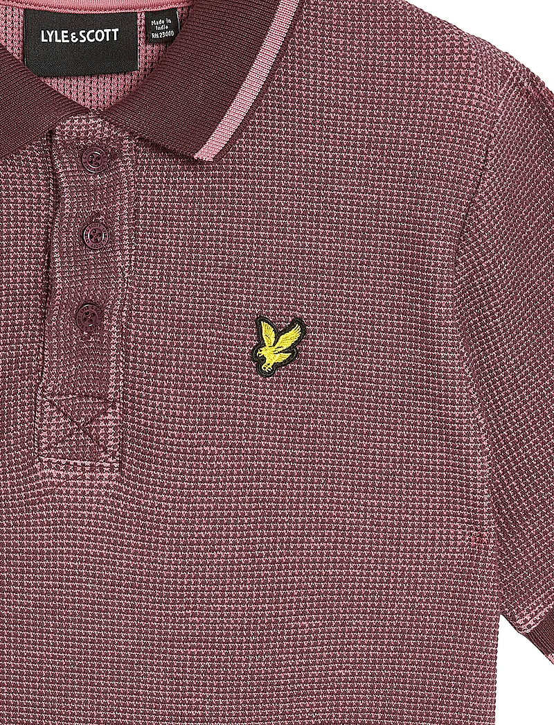 Lyle & Scott - Two Tone Waffle Polo Shirt - kurzärmelig - x868 dusky maroon - 2