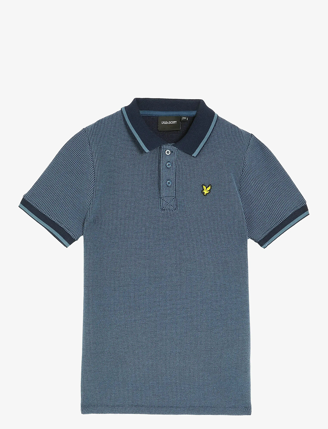 Lyle & Scott - Two Tone Waffle Polo Shirt - kortärmade pikéer - z271 dark navy - 0