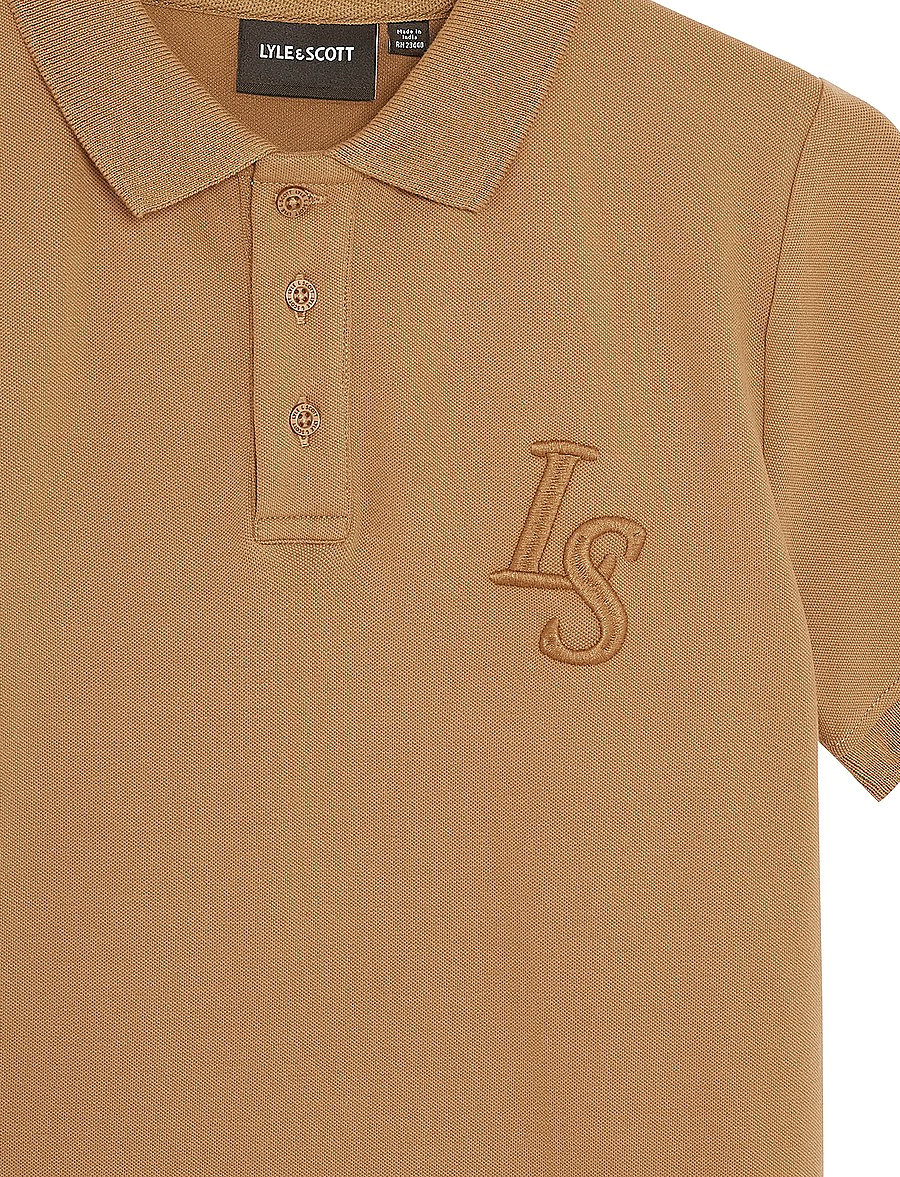 Lyle & Scott - L&S Monogram Polo Shirt - kurzärmelig - x851 tigers eye - 2