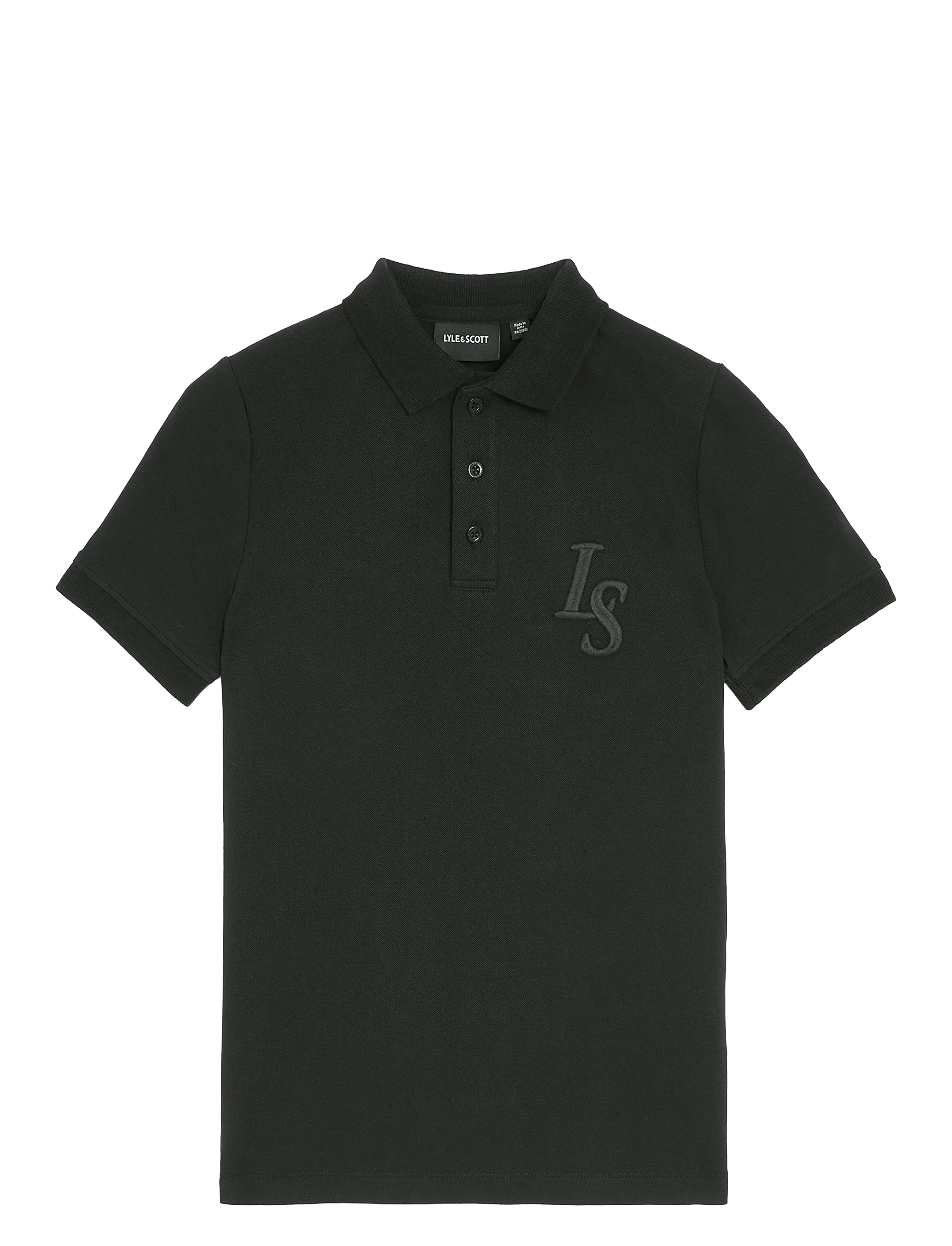 L&S Monogram Polo Shirt - Z865 JET BLACK