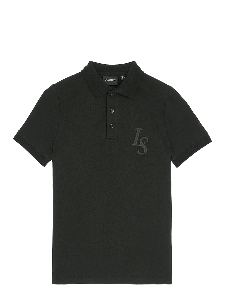 Lyle & Scott - L&S Monogram Polo Shirt - kurzärmelig - z865 jet black - 0
