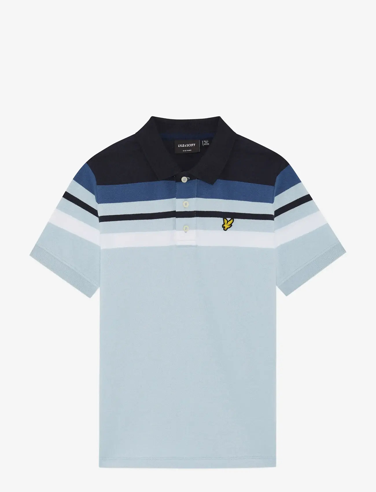 Lyle & Scott - Engineered Stripe Polo Shirt - short-sleeved polos - w596 opal blue - 0