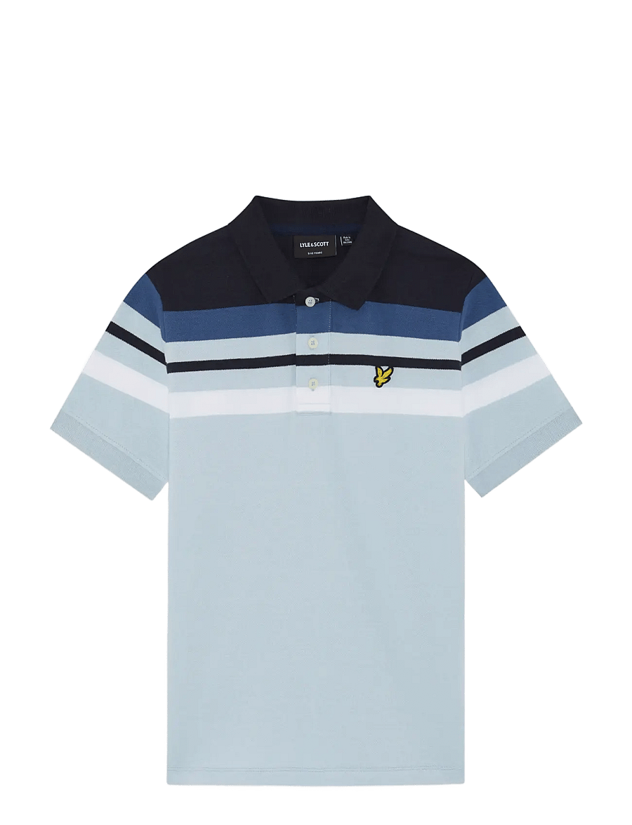 Lyle & Scott - Engineered Stripe Polo Shirt - lühikeste varrukatega polod - w596 opal blue - 0