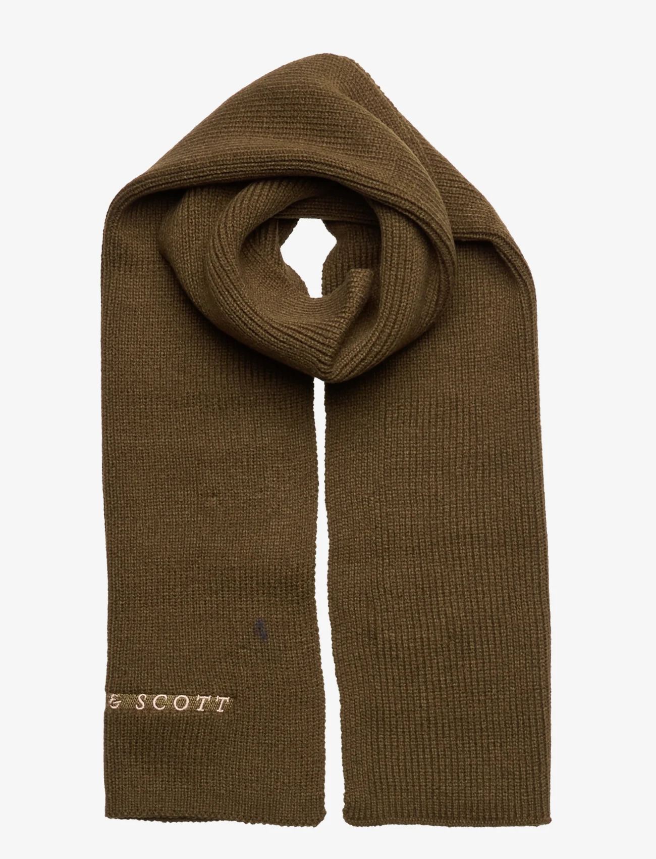 Lyle & Scott - Ribbed Scarf - winter scarves - w485 olive - 0