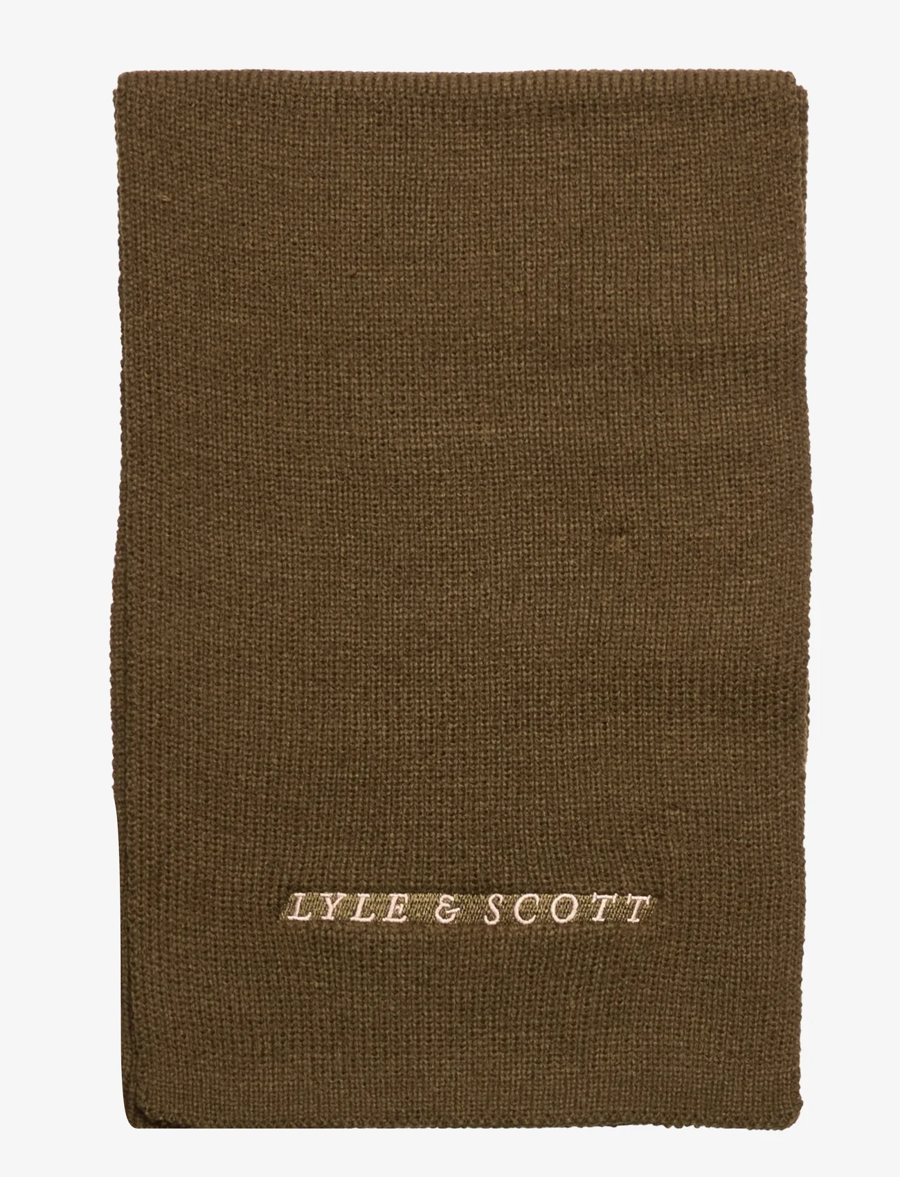 Lyle & Scott - Ribbed Scarf - winter scarves - w485 olive - 1