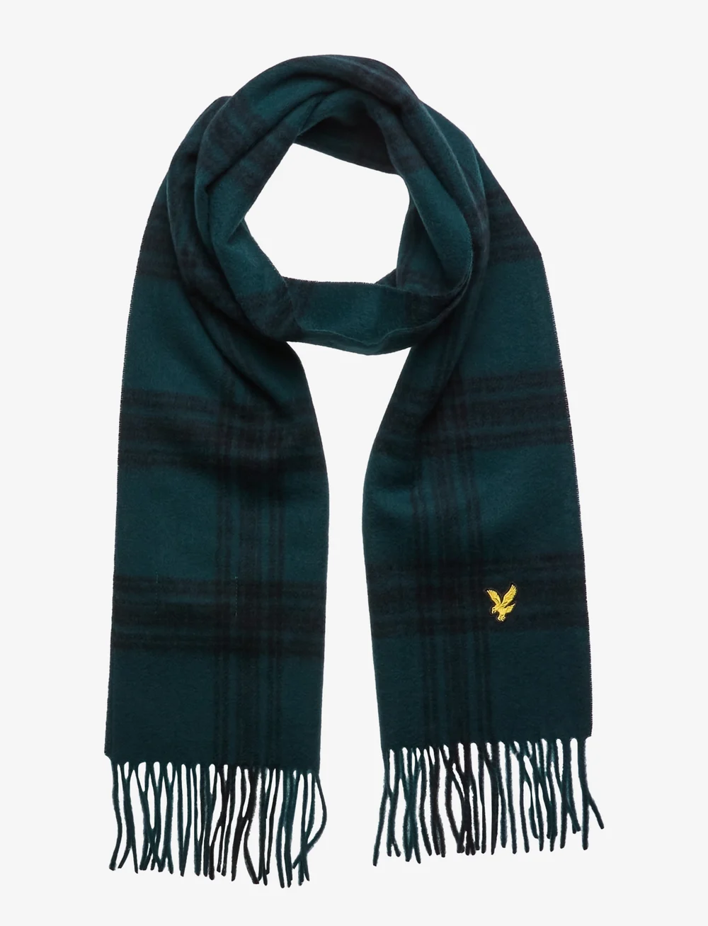 Lyle & Scott - Check Lambswool Scarf - kaulahuivit - argyle teal/ jet black - 0