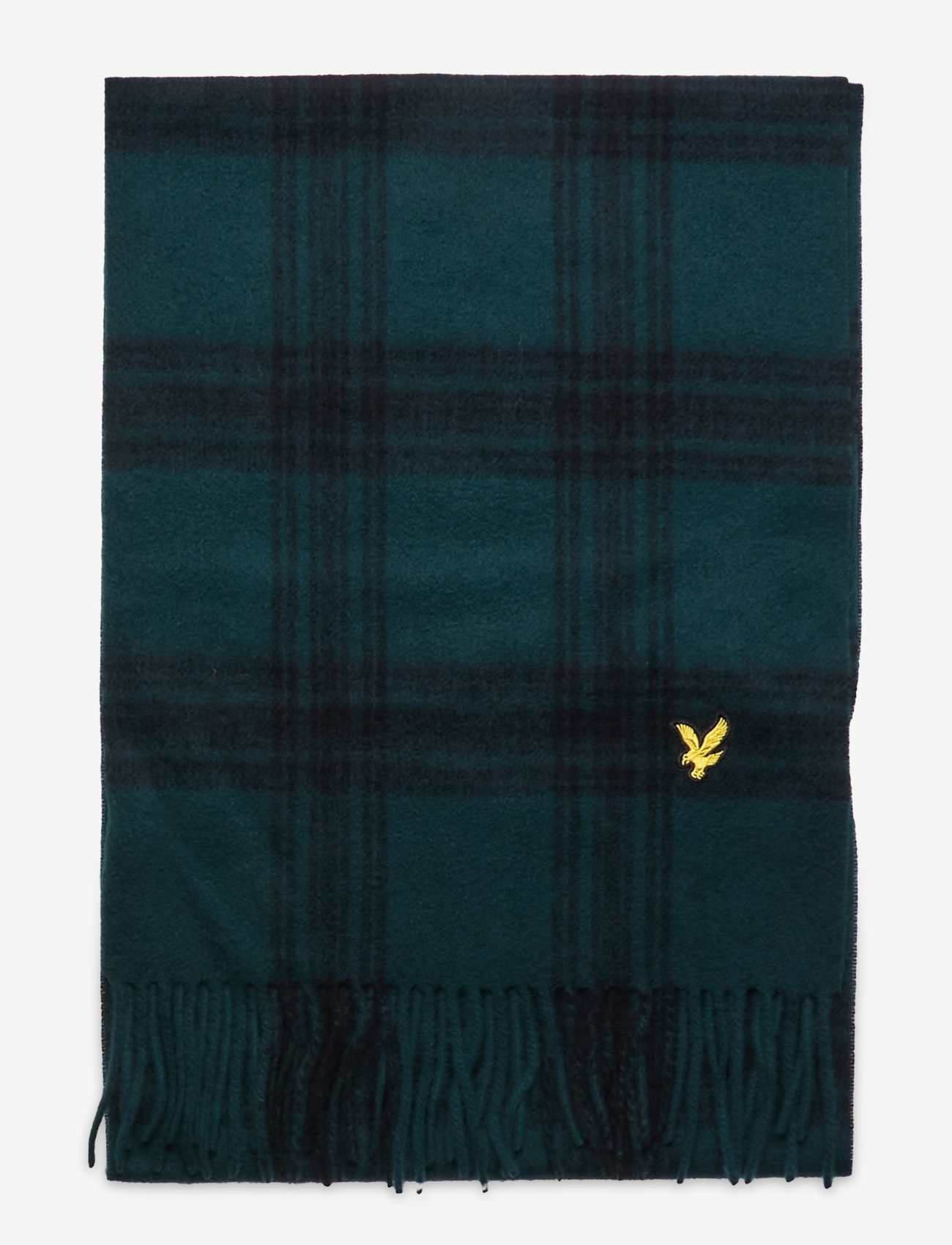 Lyle & Scott - Check Lambswool Scarf - argyle teal/ jet black - 1