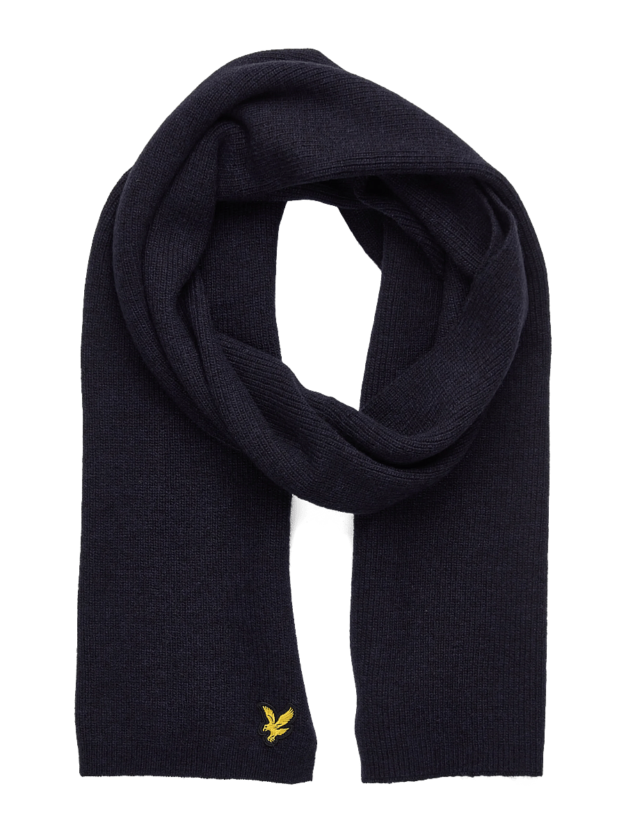 Lyle & Scott - Lambswool Ribbed Scarf - winterschals - dark navy marl - 0