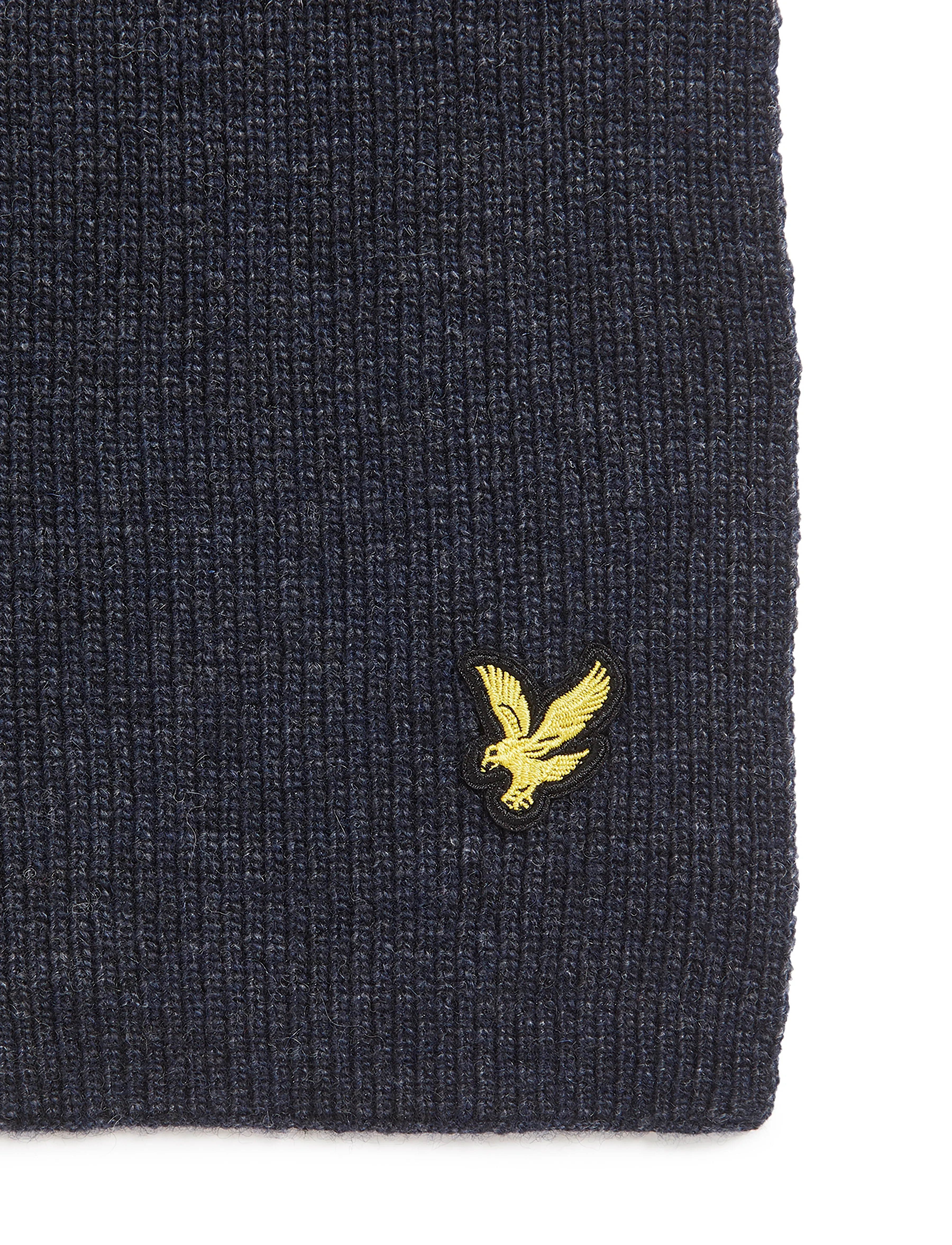 Lyle & Scott - Lambswool Ribbed Scarf - accessories - dark navy marl - 4