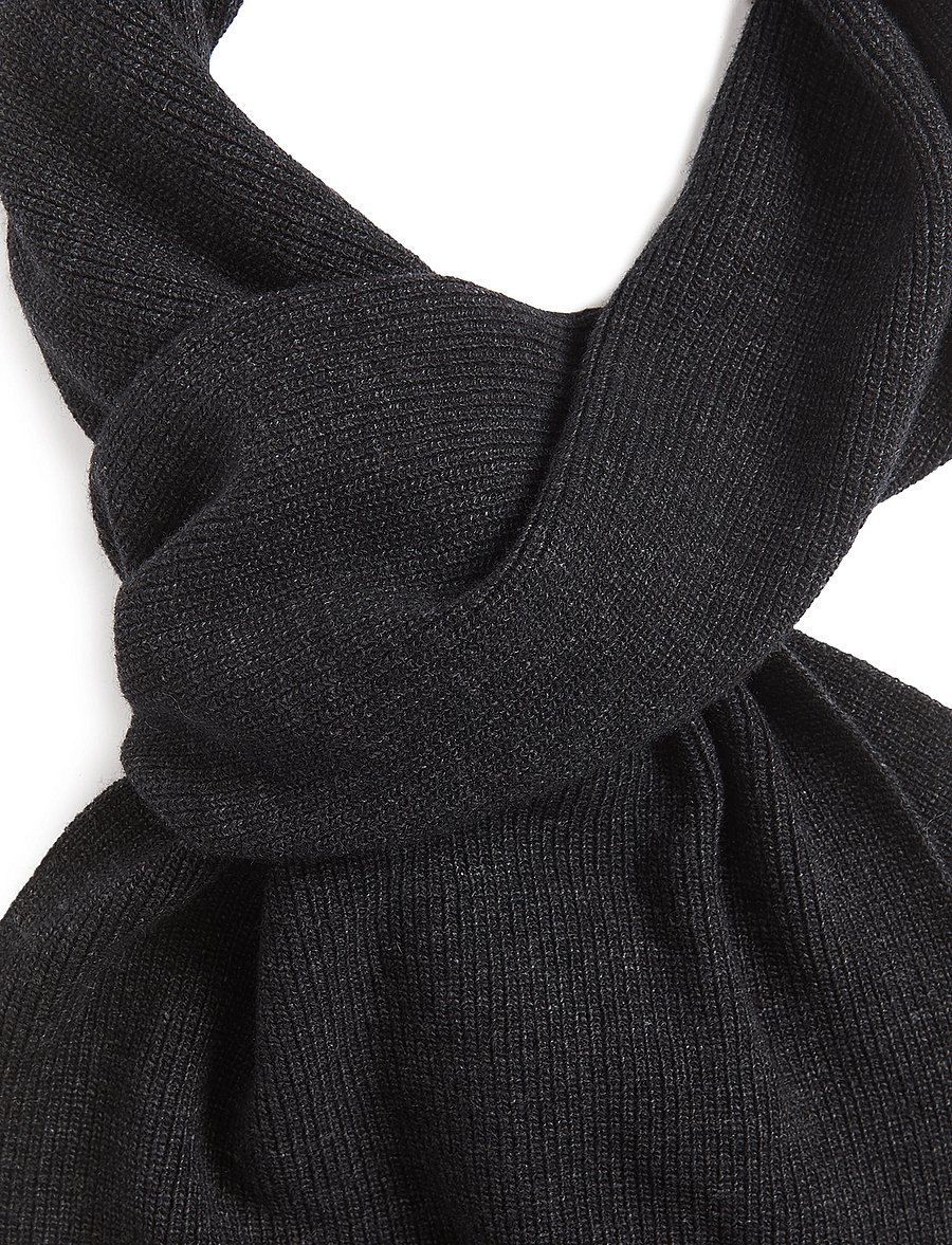 Lyle & Scott - Lambswool Ribbed Scarf - winterschals - jet black marl - 2