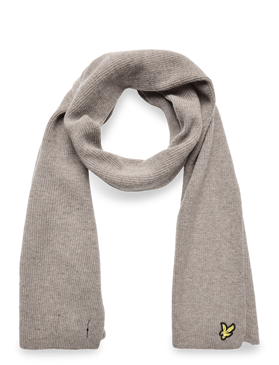 Lyle & Scott - Lambswool Ribbed Scarf - winterschals - muted taupe marl - 0