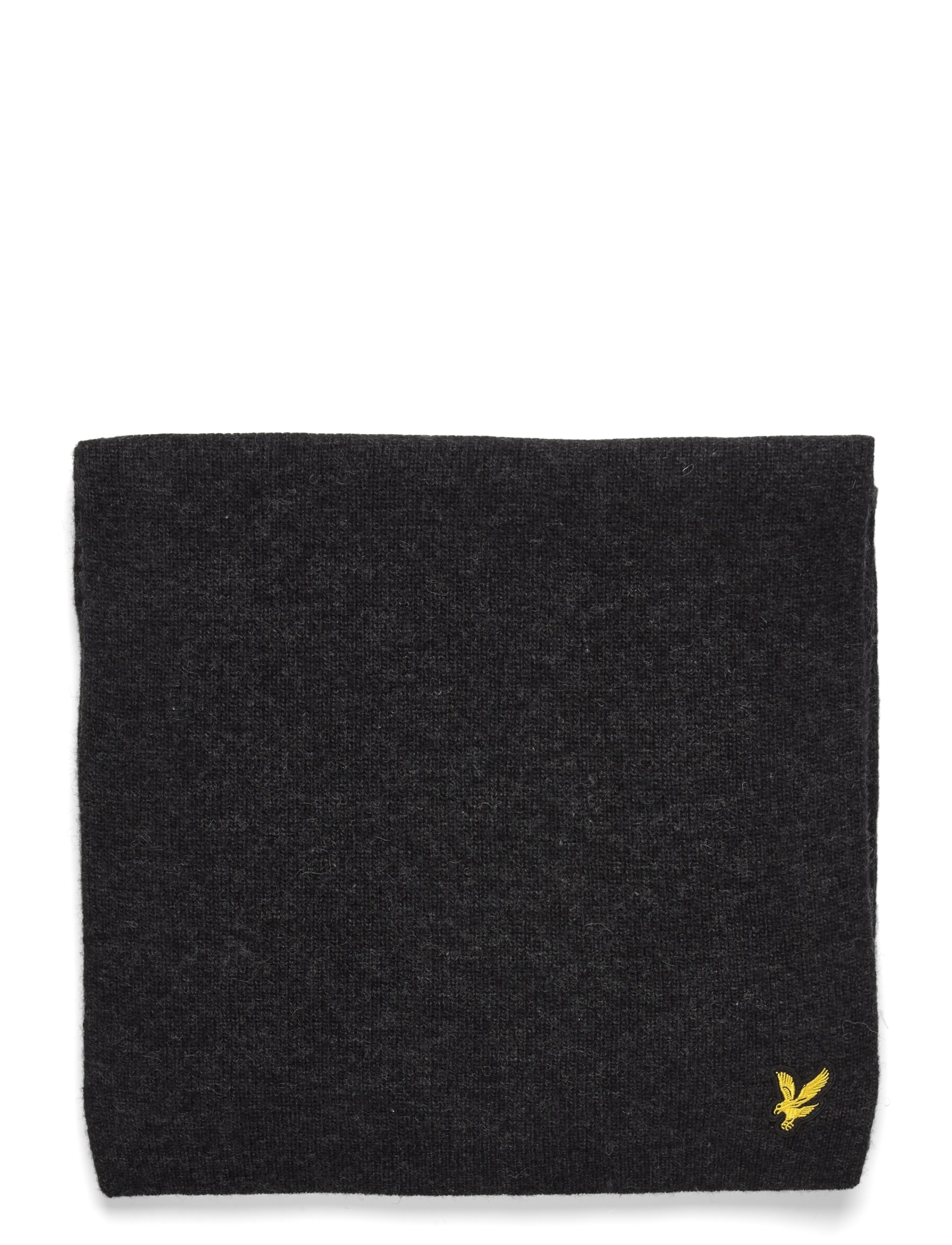Lyle & Scott - Lambswool Ribbed Scarf - accessories - w155 jet black marl - 1