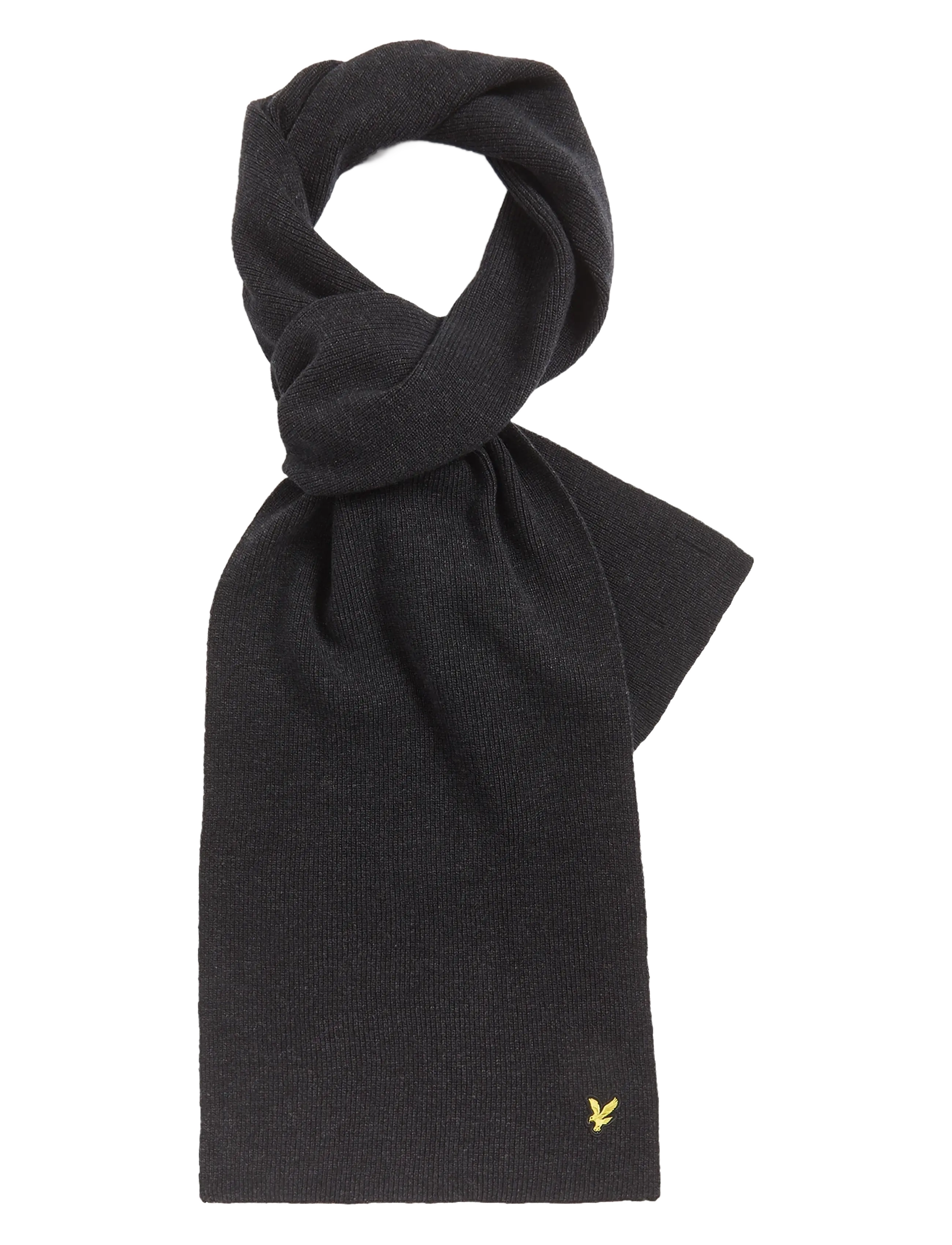 Lyle & Scott - Lambswool Ribbed Scarf - accessories - w155 jet black marl - 2