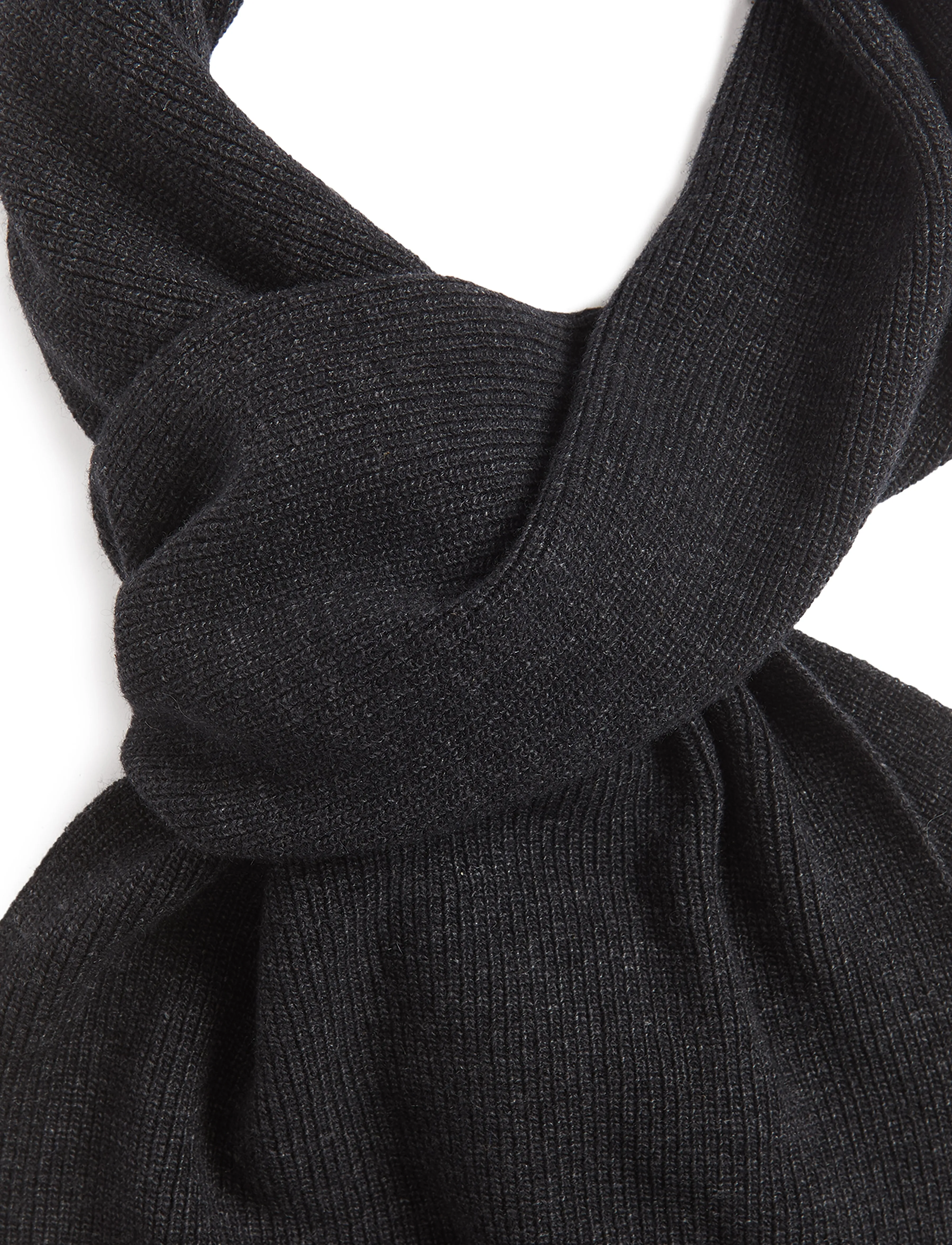 Lyle & Scott - Lambswool Ribbed Scarf - accessories - w155 jet black marl - 3