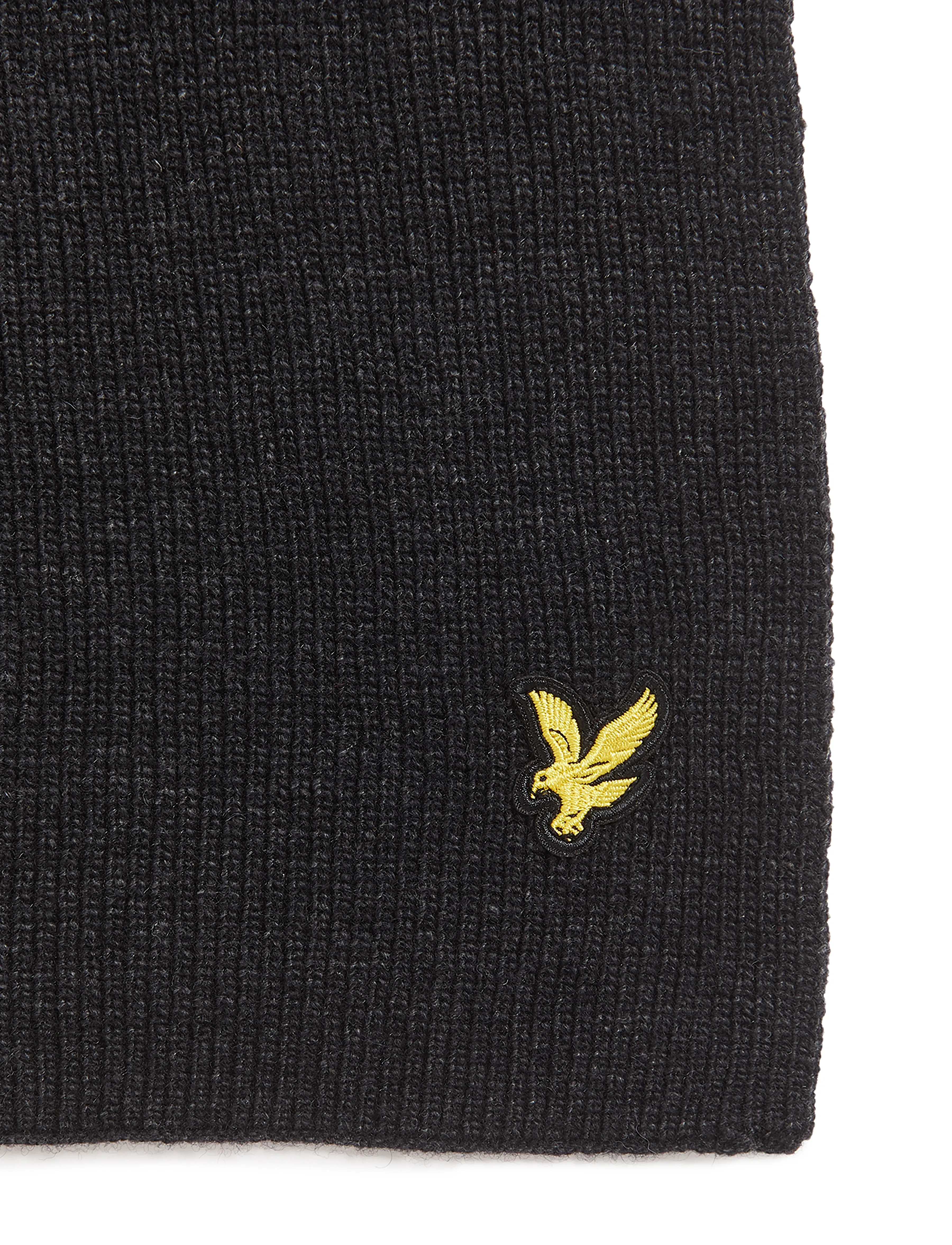Lyle & Scott - Lambswool Ribbed Scarf - accessories - w155 jet black marl - 4