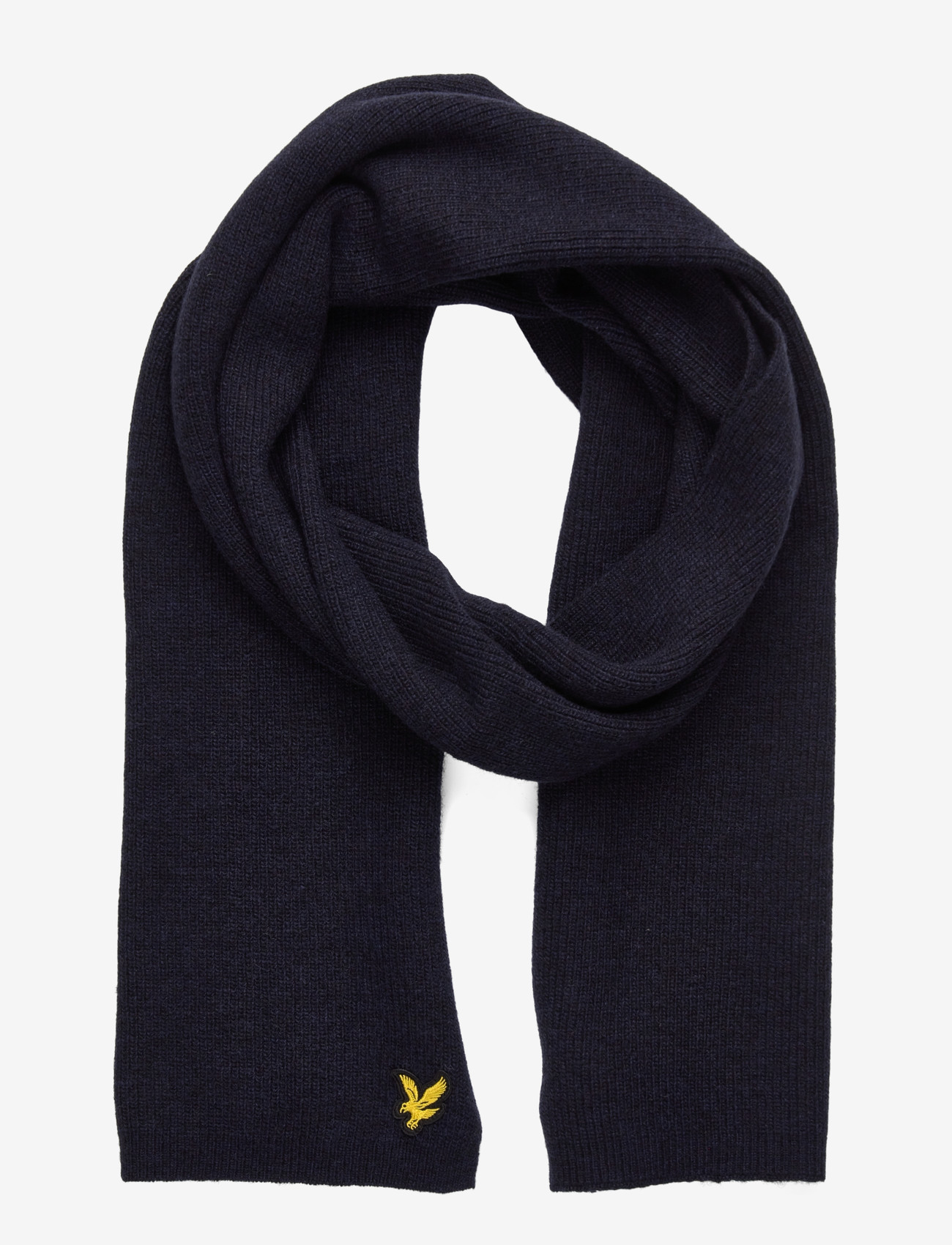 Lyle & Scott - Lambswool Ribbed Scarf - winter scarves - z56 dark navy marl - 0