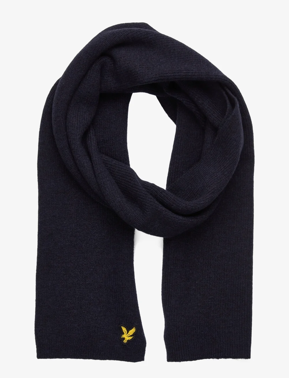 Lyle & Scott - Lambswool Ribbed Scarf - halstørklæder - z56 dark navy marl - 0