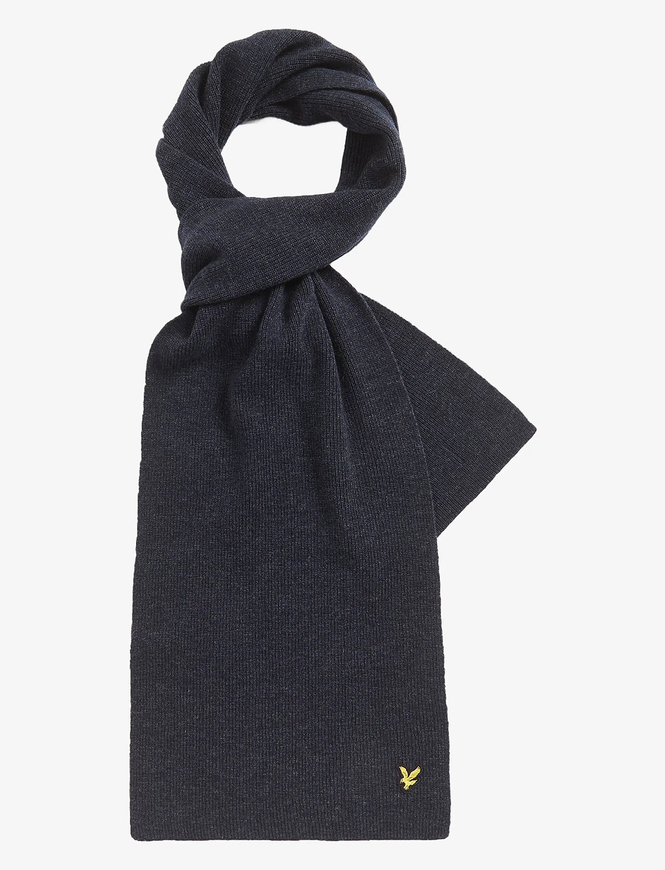 Lyle & Scott - Lambswool Ribbed Scarf - winter scarves - z56 dark navy marl - 2