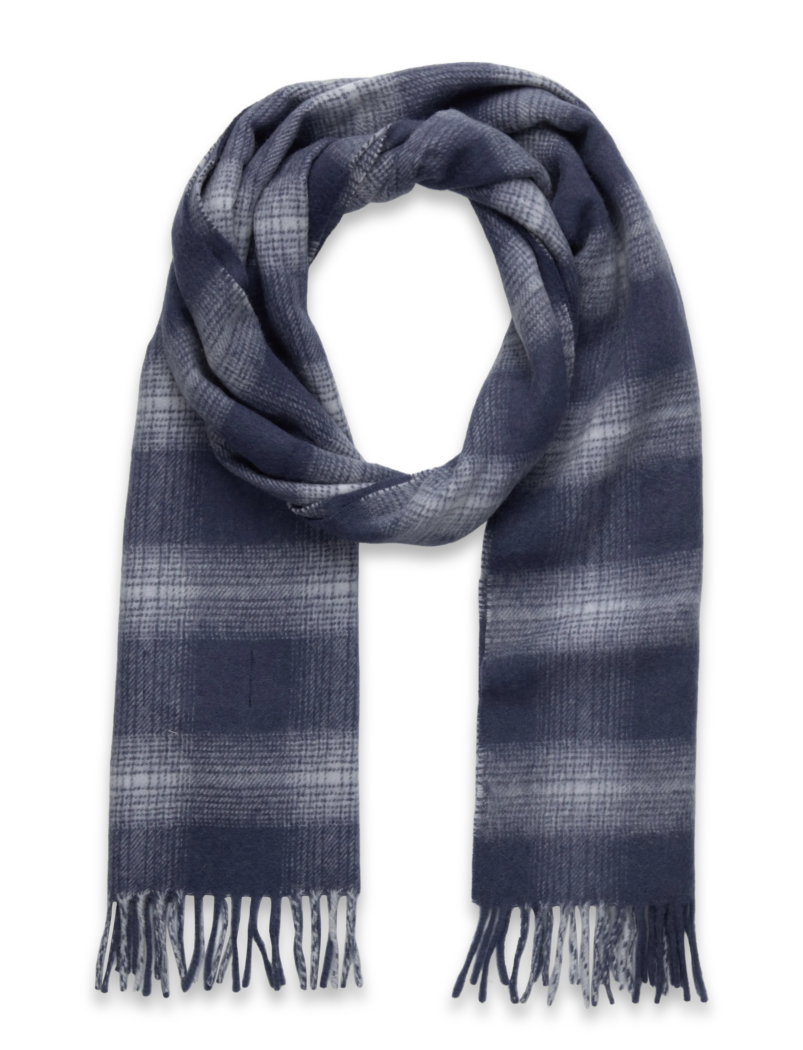 Lyle & Scott Check Lambswool Scarf - Tørklæder - X964 NIGHT SKY/ WHITE / navy