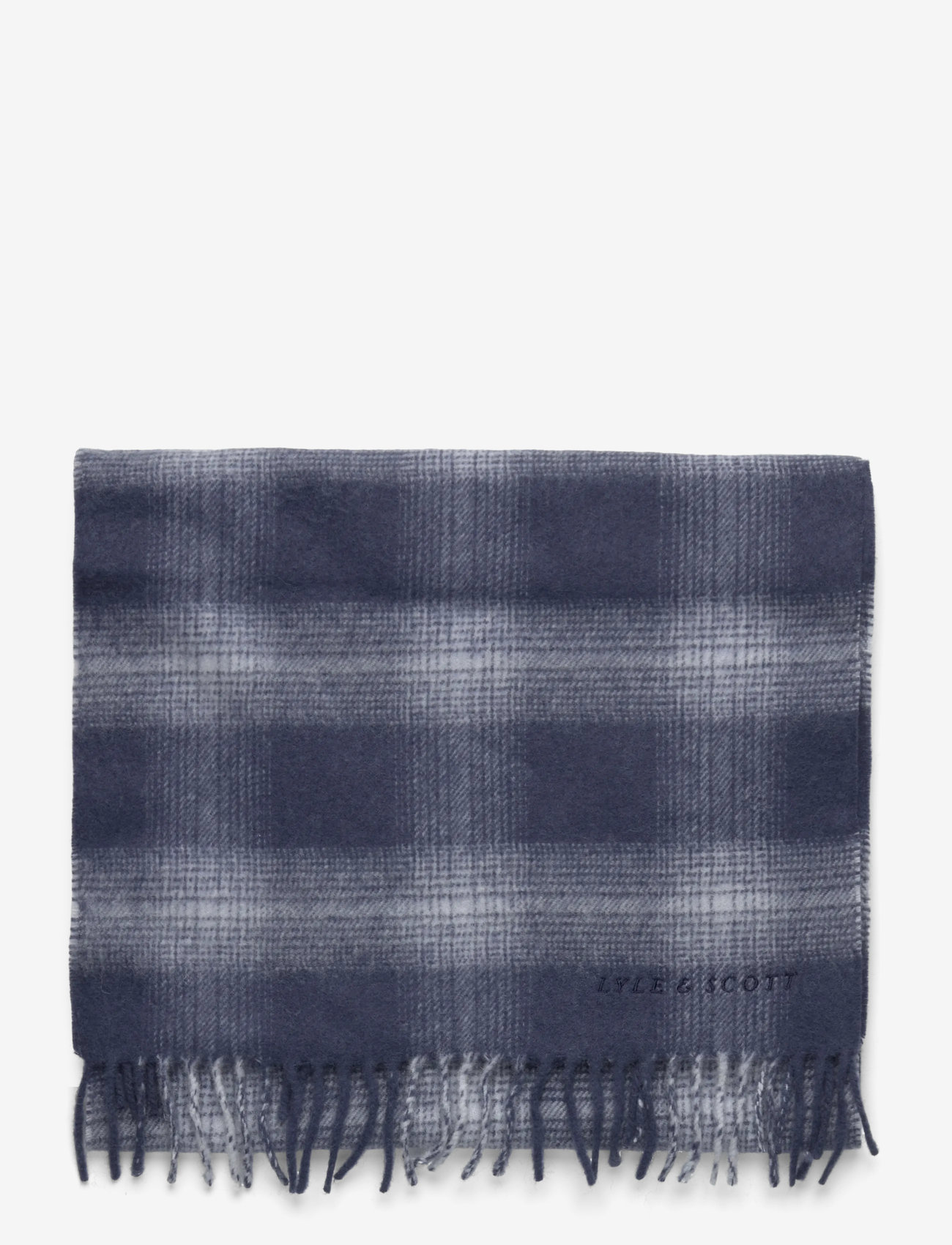 Lyle & Scott - Check Lambswool Scarf - halsdukar - x964 night sky/ white - 1
