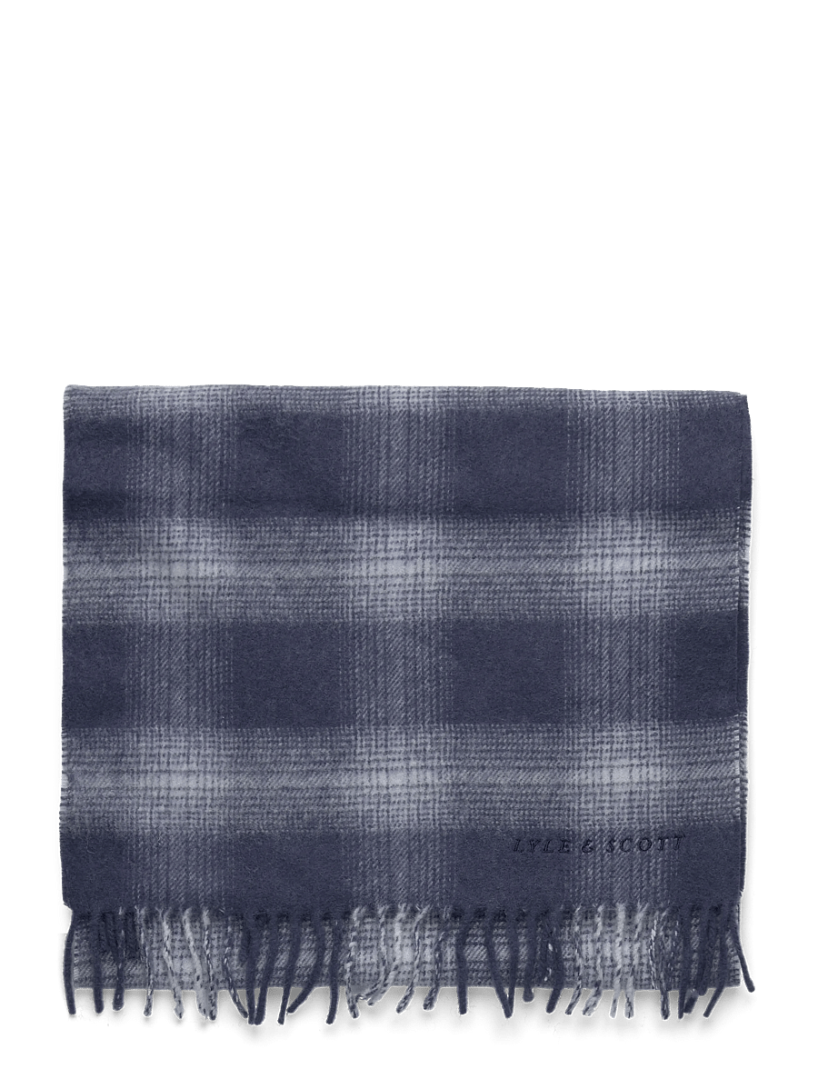 Lyle & Scott - Check Lambswool Scarf - Écharpes d'hiver - x964 night sky/ white - 1