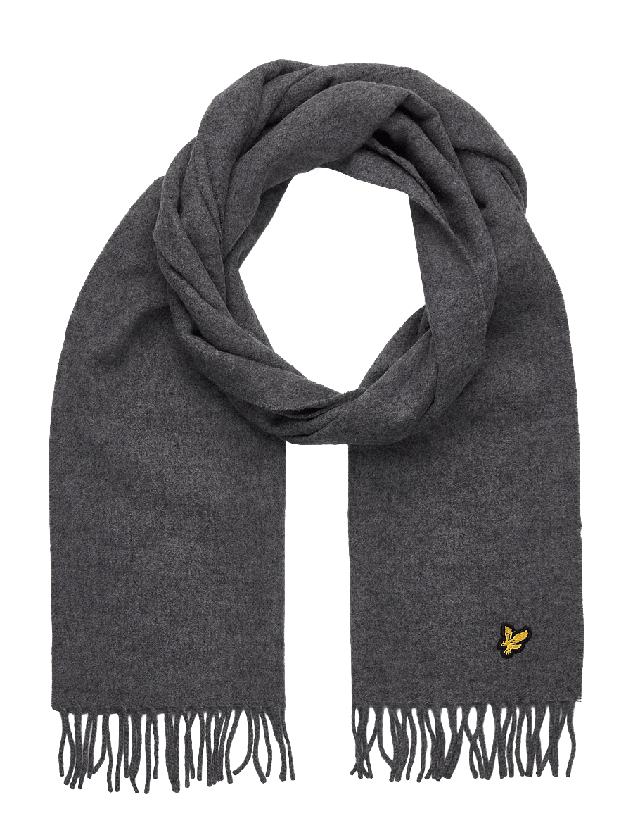 Lyle & Scott - Plain Lambswool Scarf - talvesallid - t28 mid grey marl - 0