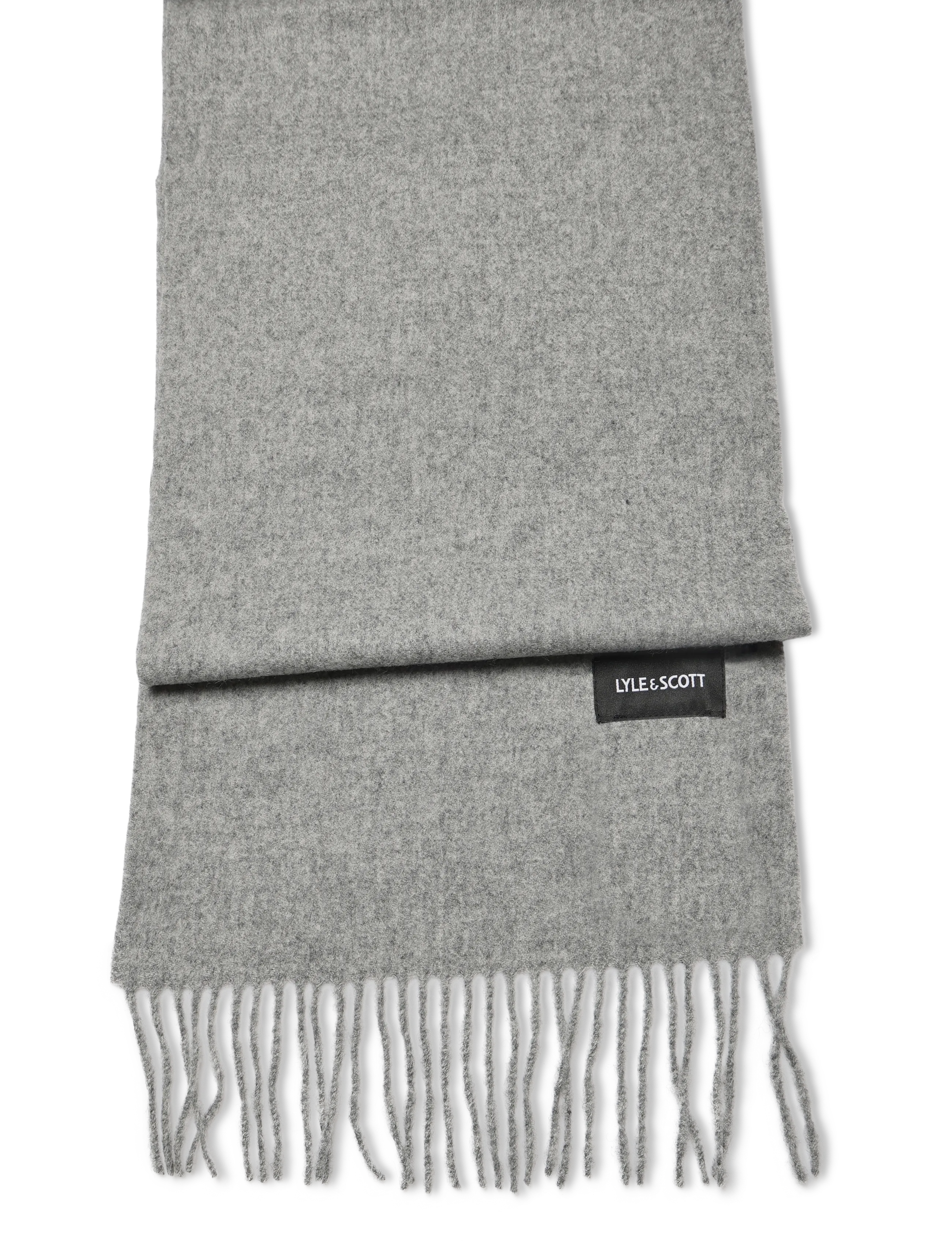 Lyle & Scott Plain Lambswool Scarf - Lyle & Scott - MID GREY MARL / grey