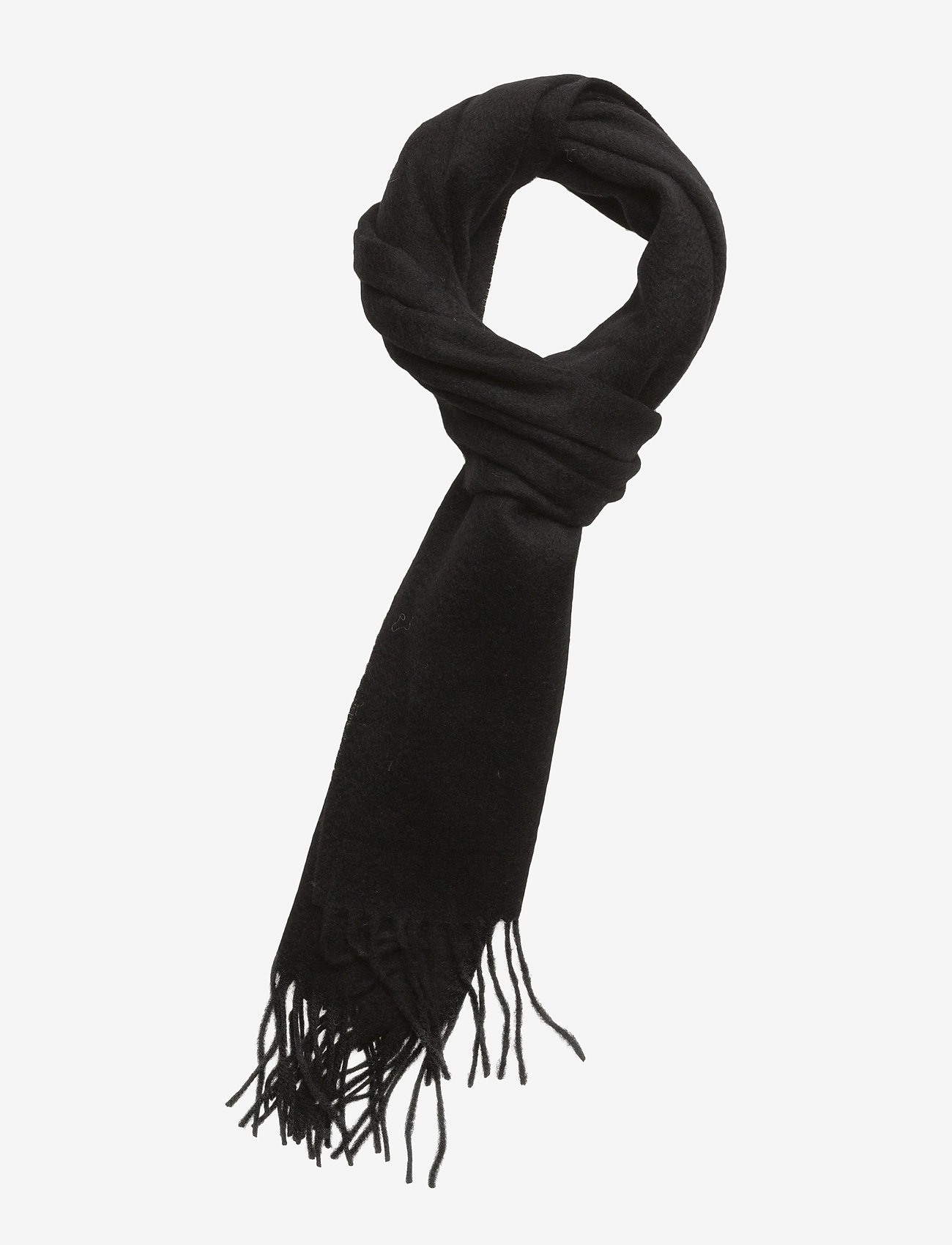 Plain lambswool scarf - TRUE BLACK