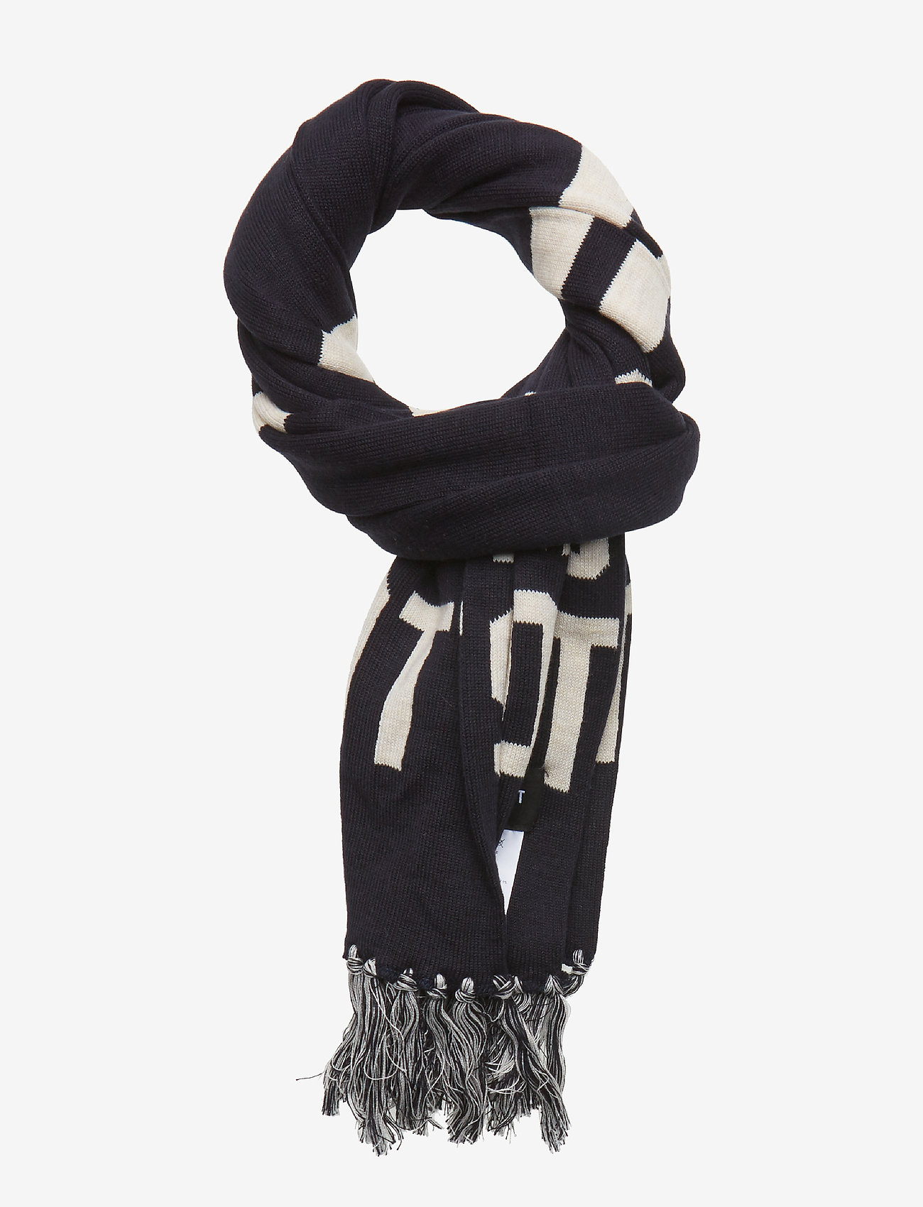 Lyle & Scott - Knit Wording Scarf - dark navy - 0