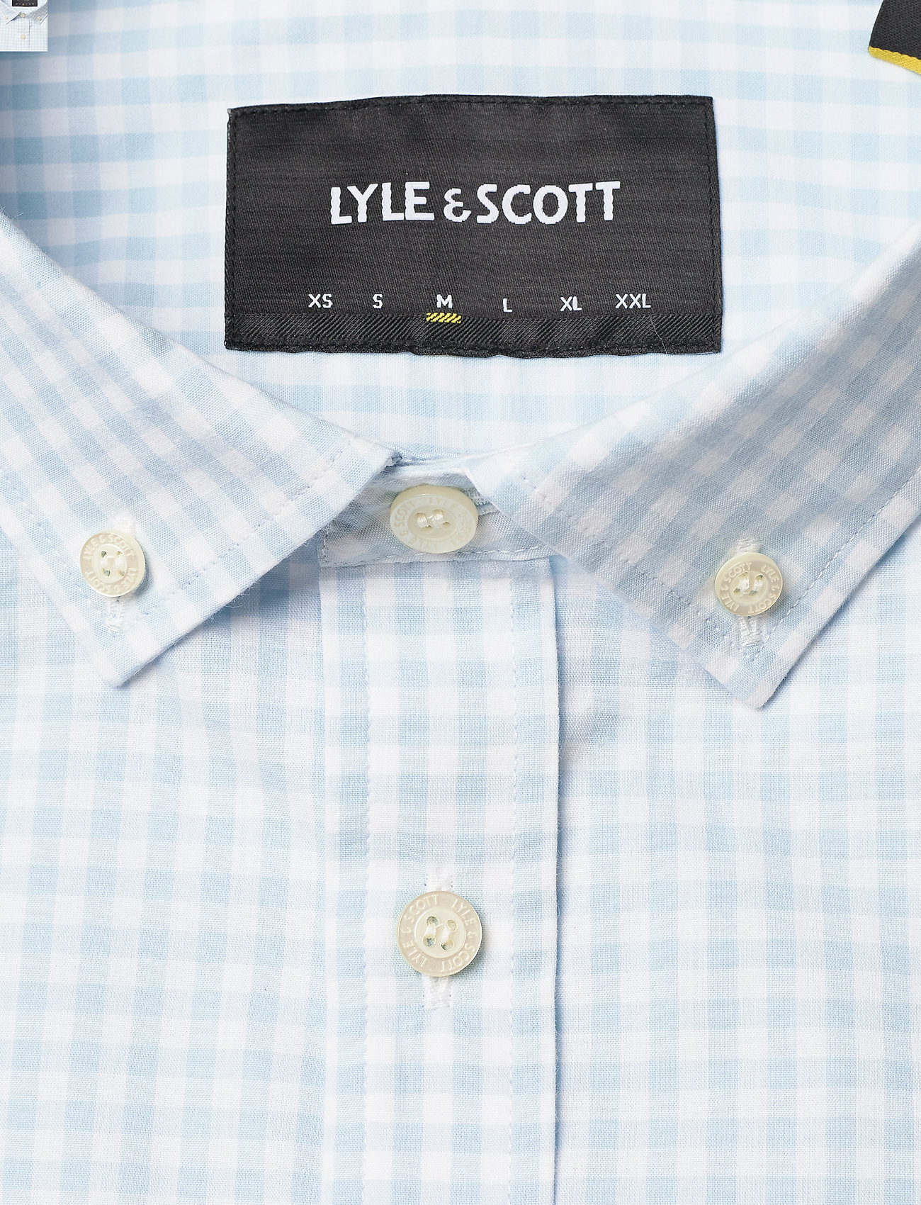 Lyle & Scott - SS Gingham Shirt - deck blue/ white - 2