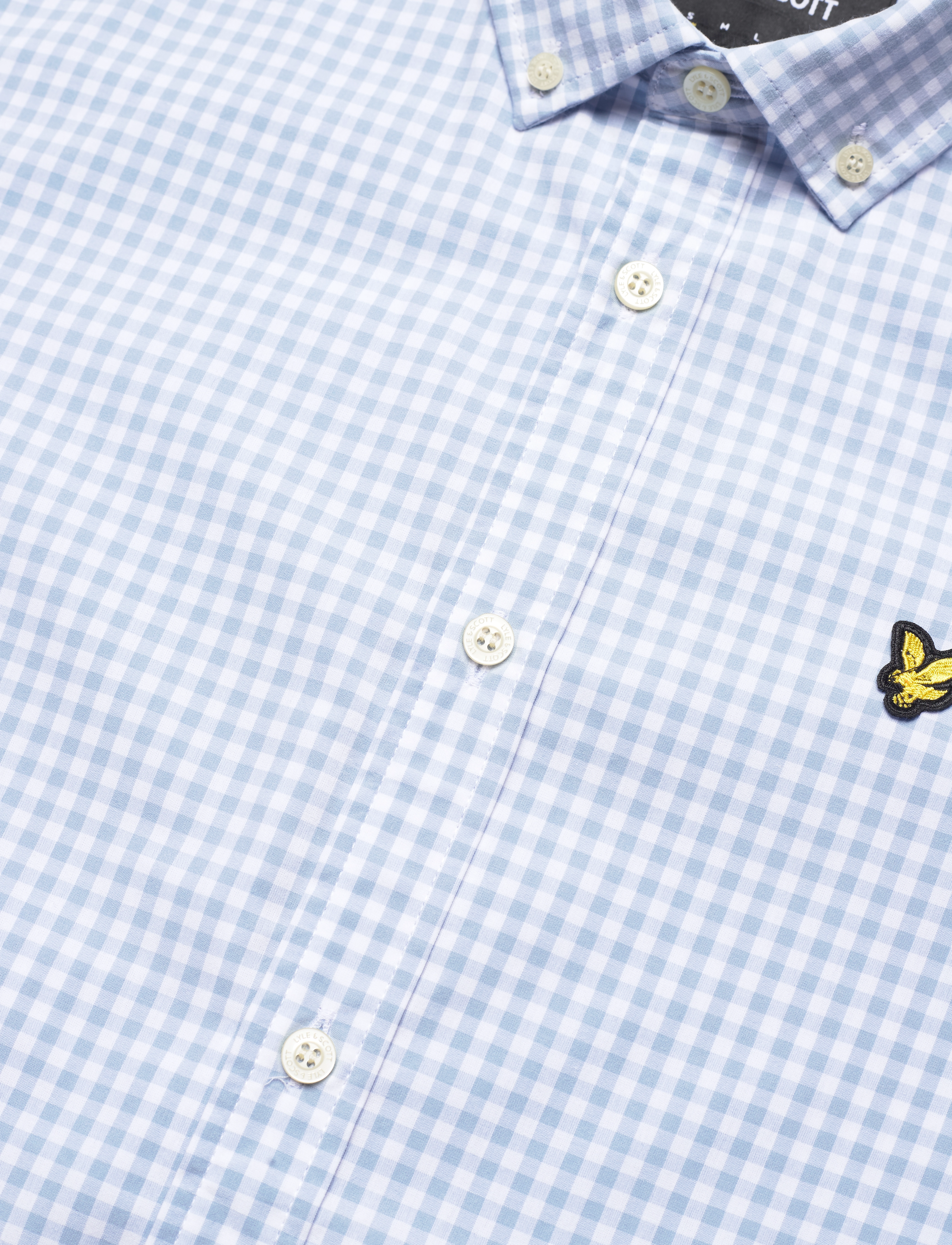 Lyle & Scott - SS Gingham Shirt - light blue/ white - 3