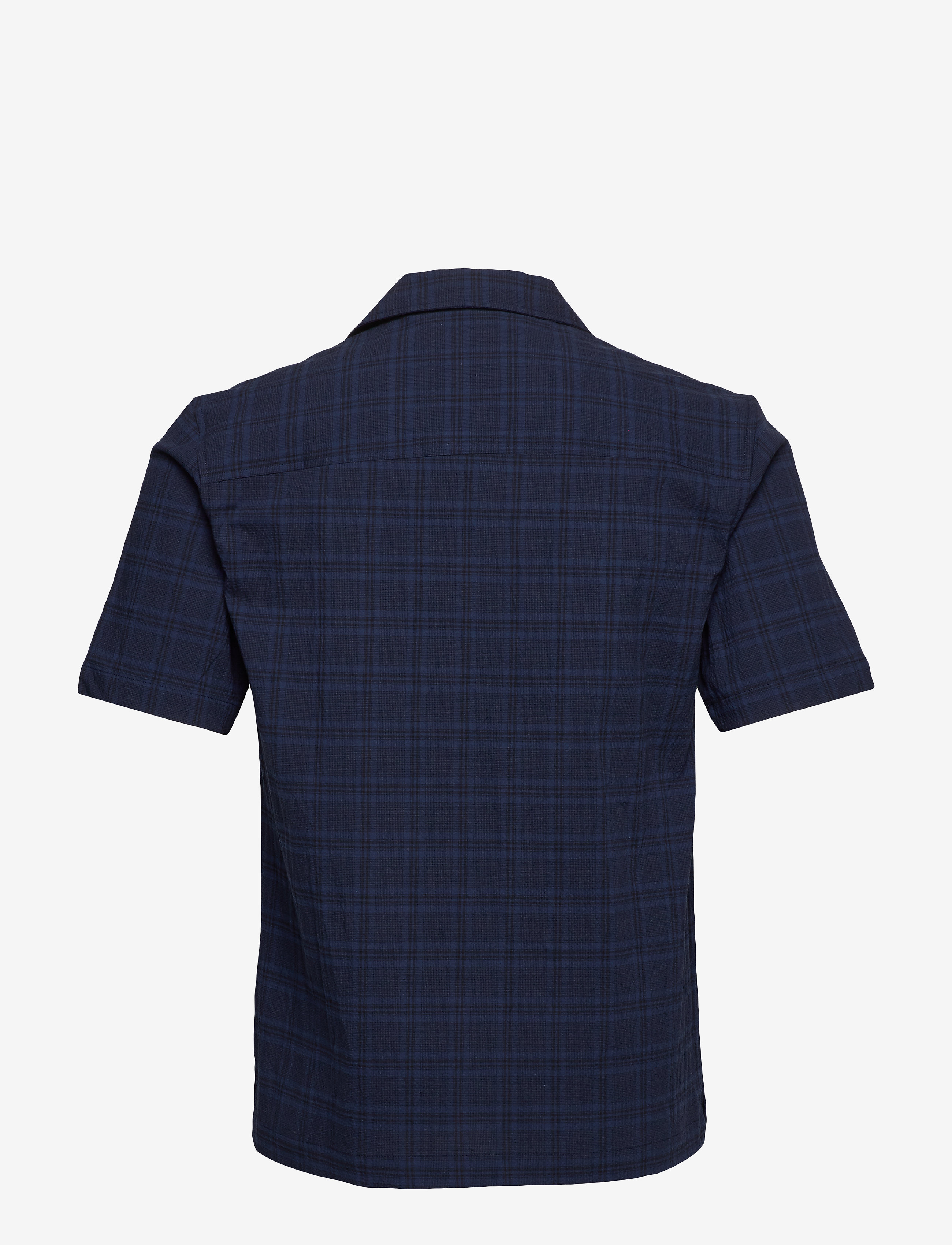 Lyle & Scott - SS Check Seersucker Resort Shirt - navy check - 1