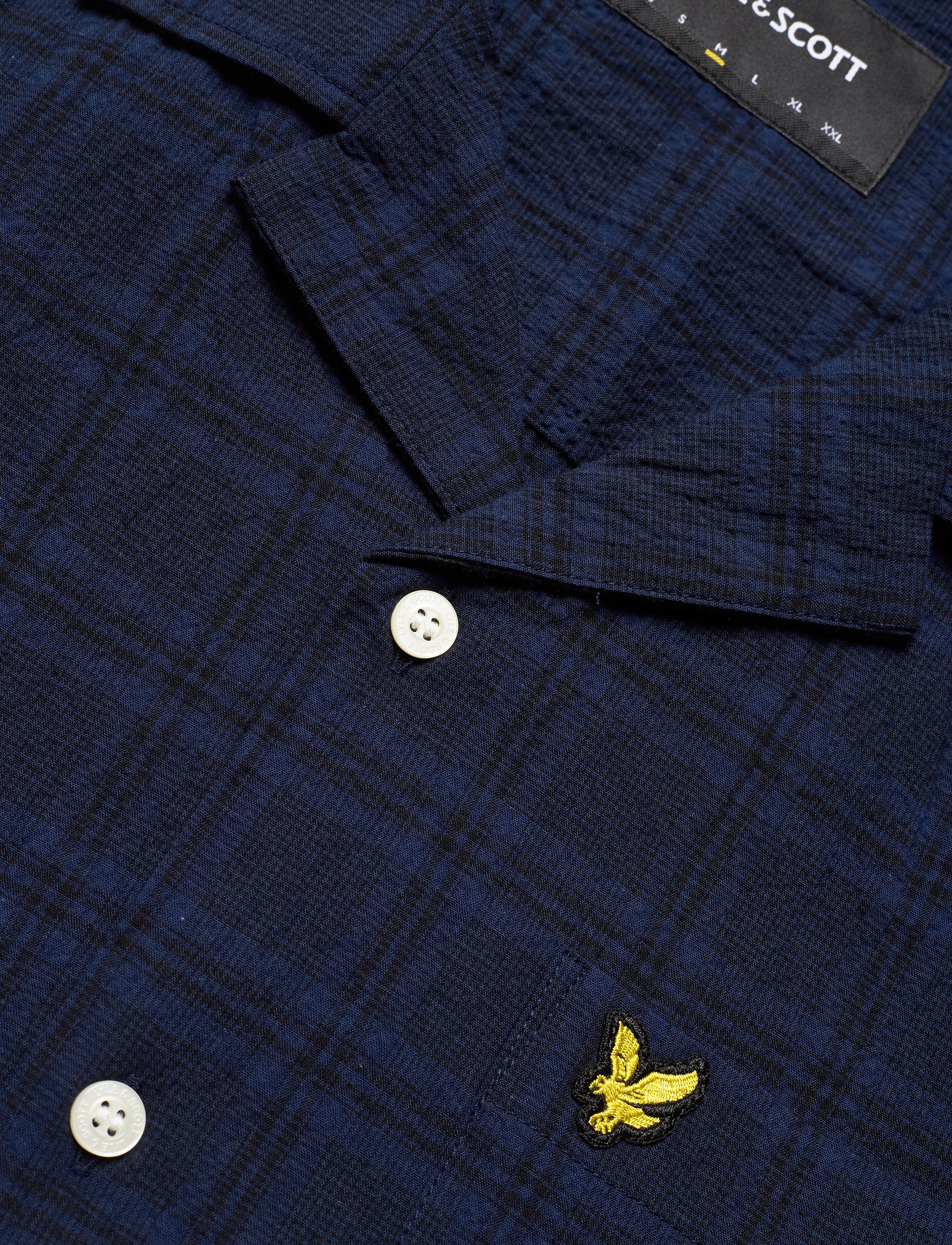 Lyle & Scott - SS Check Seersucker Resort Shirt - navy check - 2