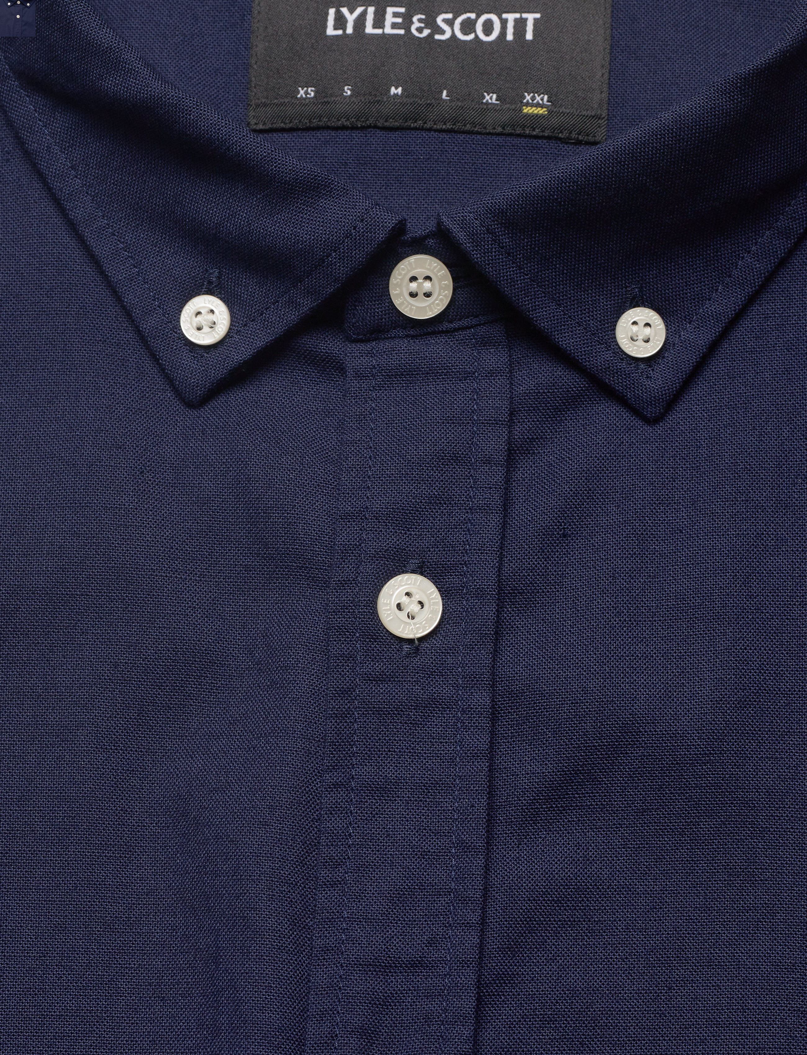 Lyle & Scott - Short Sleeve Light Weight Slub Oxford Shirt - navy - 2