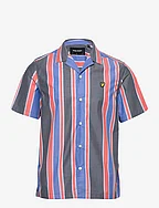 Vertical Stripe Resort Shirt - FLYER RED/ SPRING BLUE