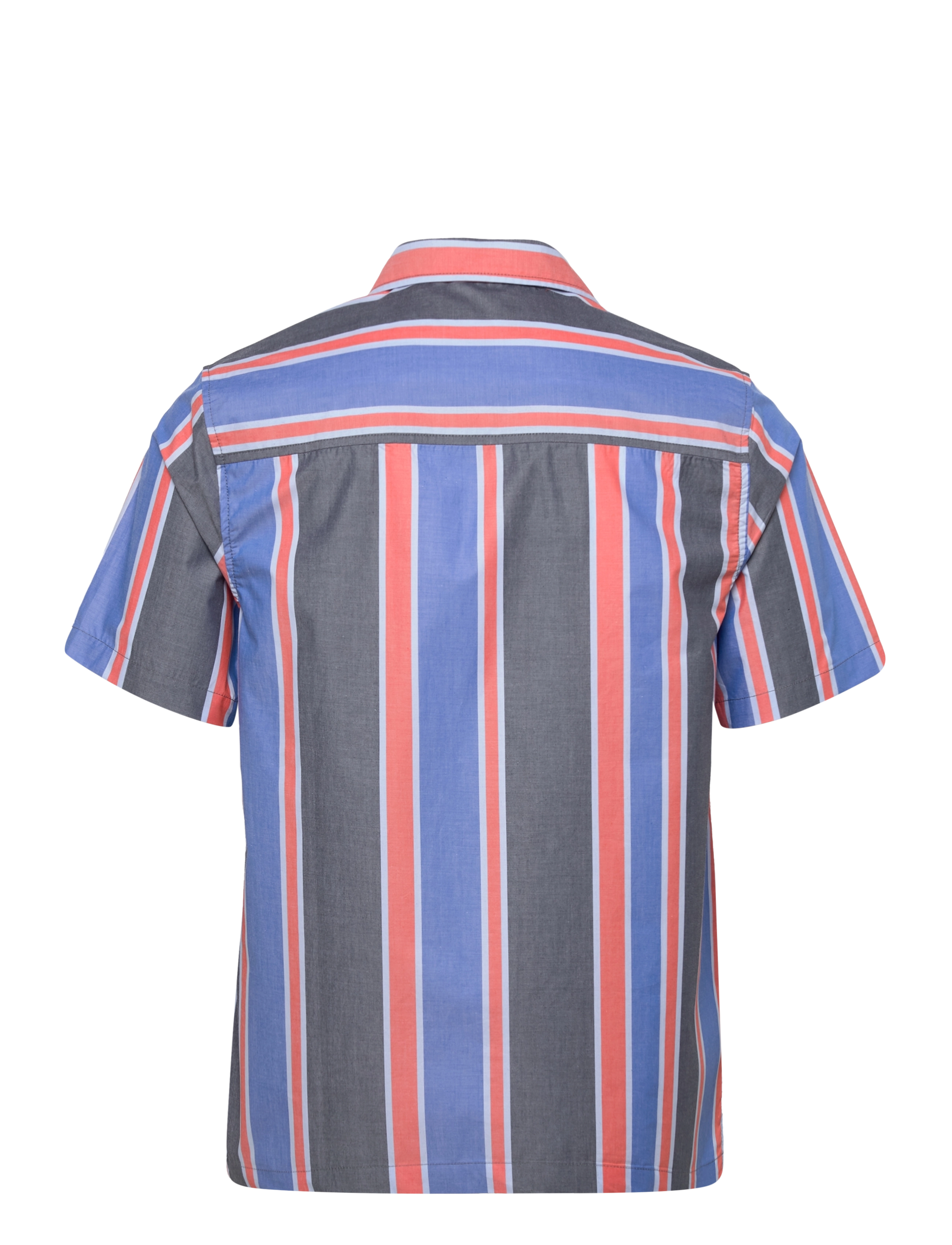 Lyle & Scott - Vertical Stripe Resort Shirt - flyer red/ spring blue - 1