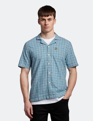 Lyle & Scott - Gingham Revere Collar Shirt - ternede skjorter - barrack blue - 2