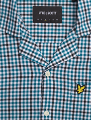 Lyle & Scott - Gingham Revere Collar Shirt - rutiga skjortor - barrack blue - 6