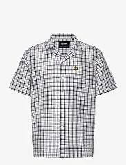 Lyle & Scott - Gingham Revere Collar Shirt - ternede skjorter - cold grey - 0
