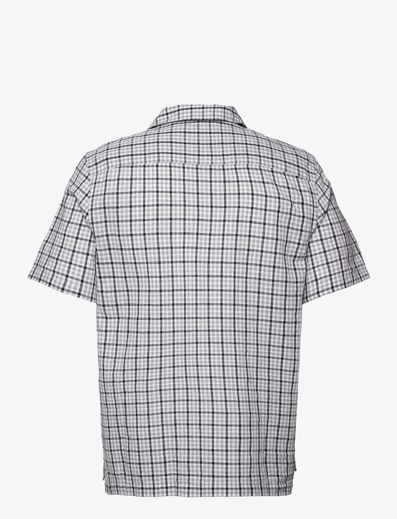 Lyle & Scott - Gingham Revere Collar Shirt - ternede skjorter - cold grey - 1