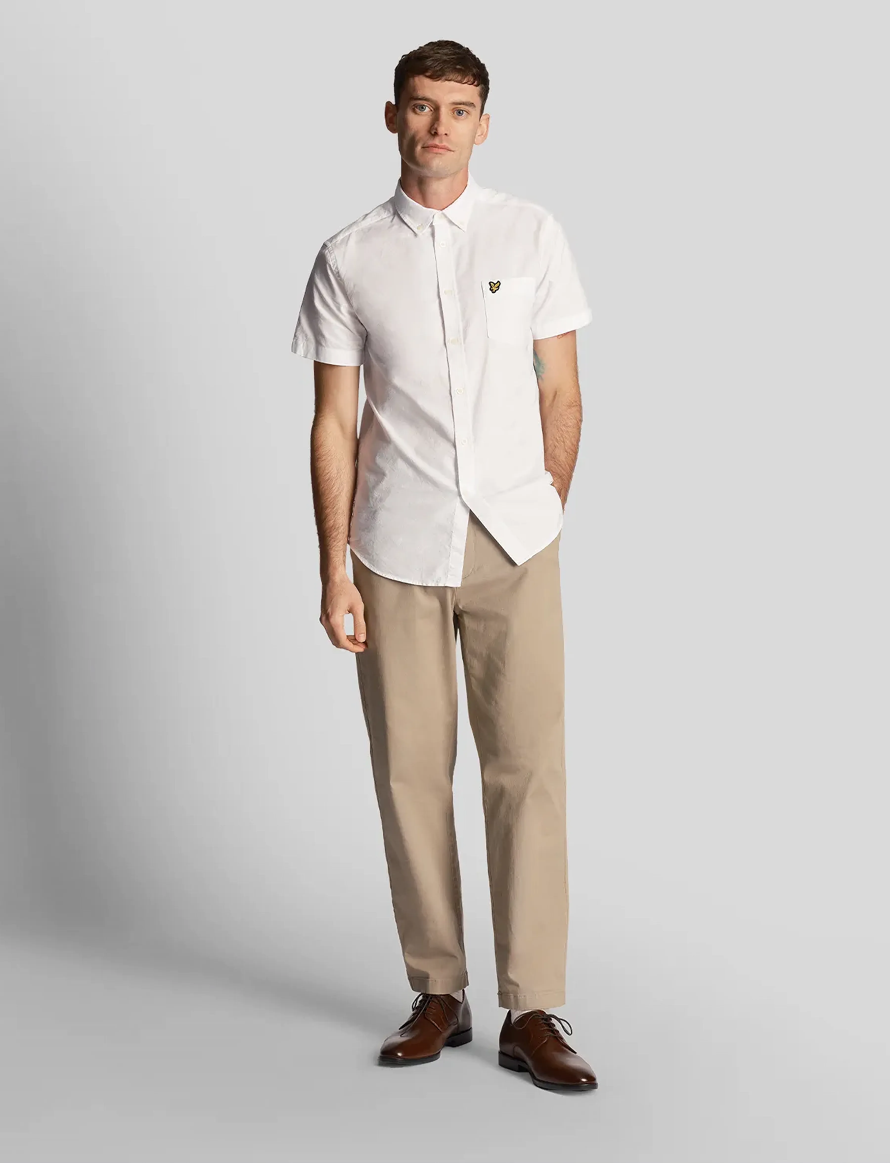 Lyle & Scott - Short Sleeve Oxford Shirt - 626 white - 5