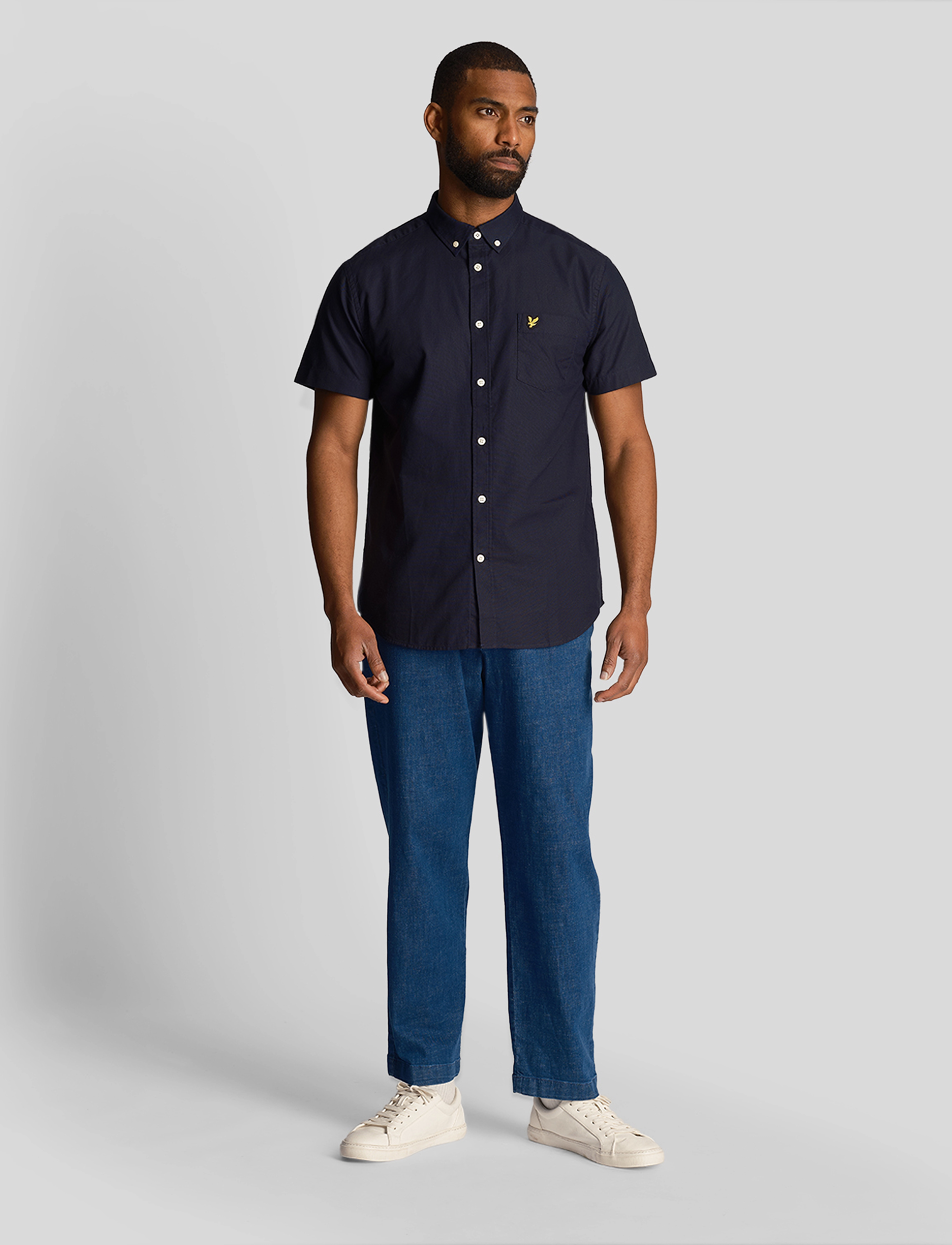 Lyle & Scott - Short Sleeve Oxford Shirt - z271 dark navy - 4