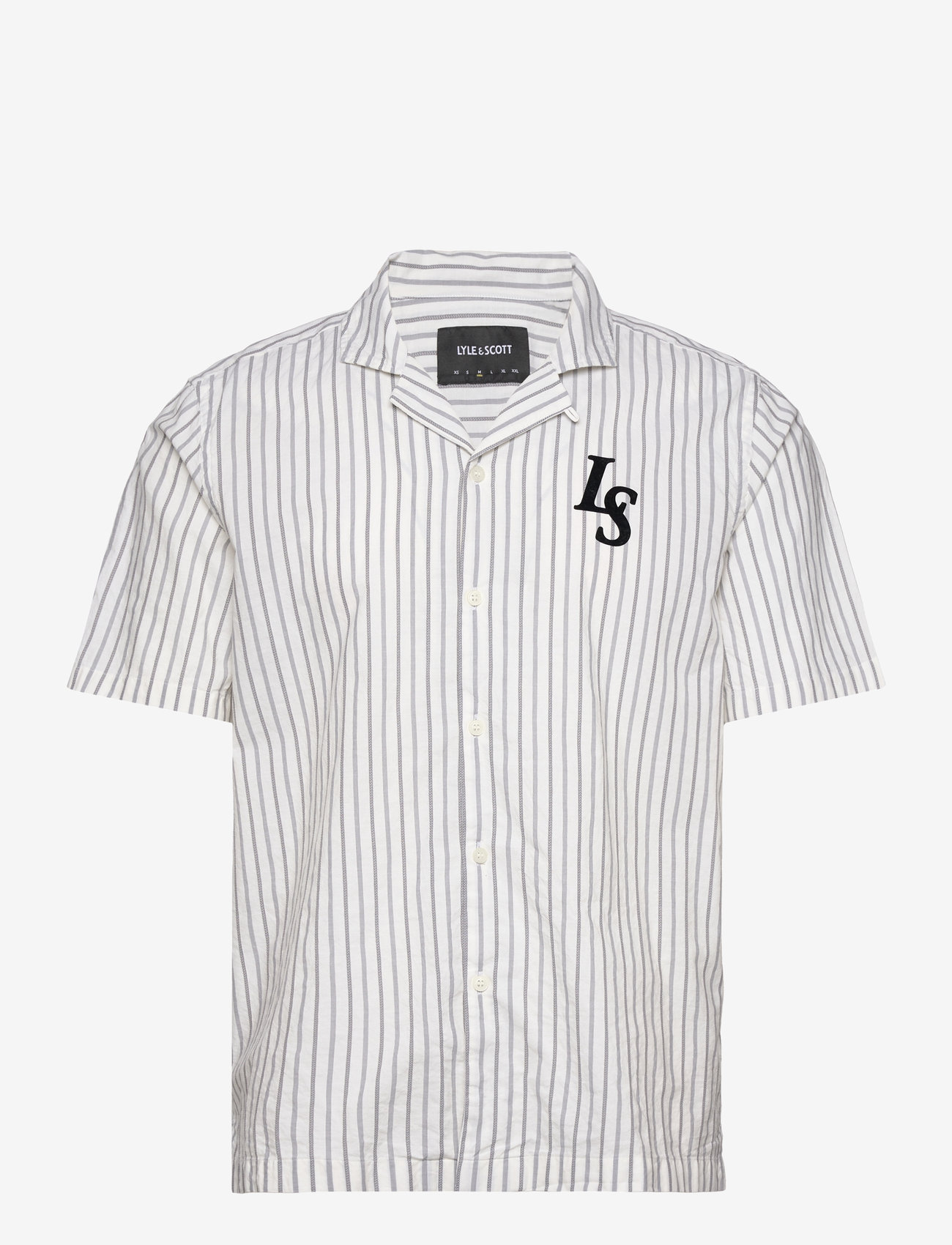 Lyle & Scott - Pinstripe Revere collar shirt - x157 chalk - 1