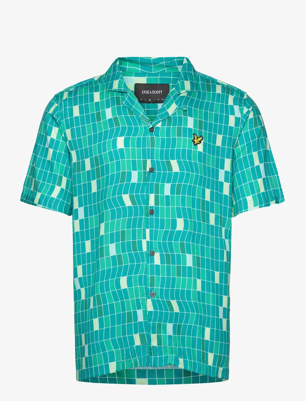 Lyle & Scott - Pool Print Shirt - lühikeste varrukatega särgid - x236 tile blue - 1
