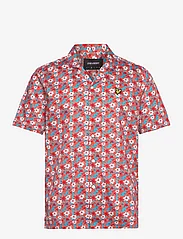 Lyle & Scott - Floral Print Resort Shirt - kortærmede skjorter - x298 tangerine tango - 0