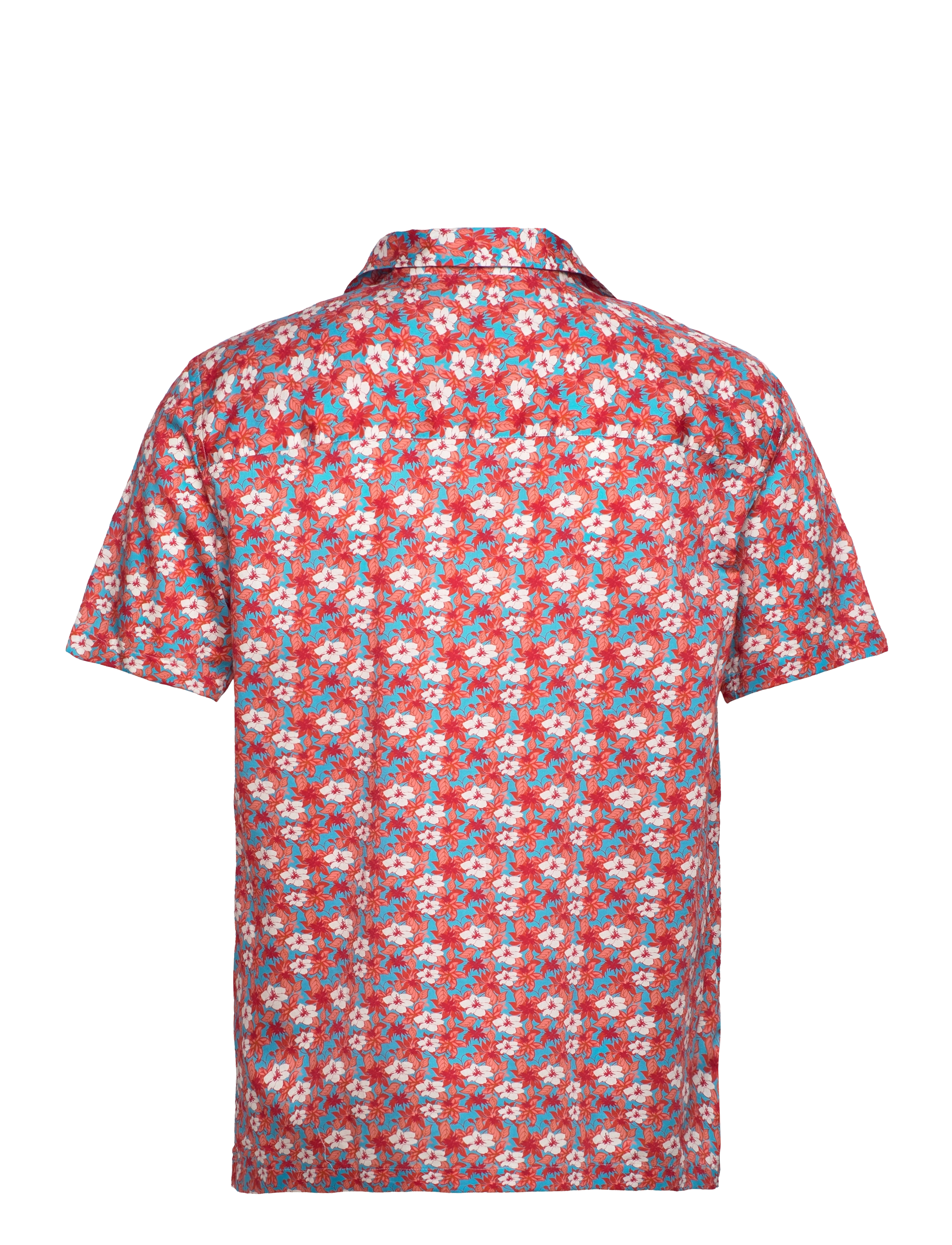 Lyle & Scott - Floral Print Resort Shirt - x298 tangerine tango - 2