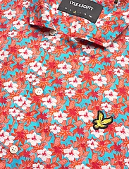 Lyle & Scott - Floral Print Resort Shirt - kortærmede skjorter - x298 tangerine tango - 3